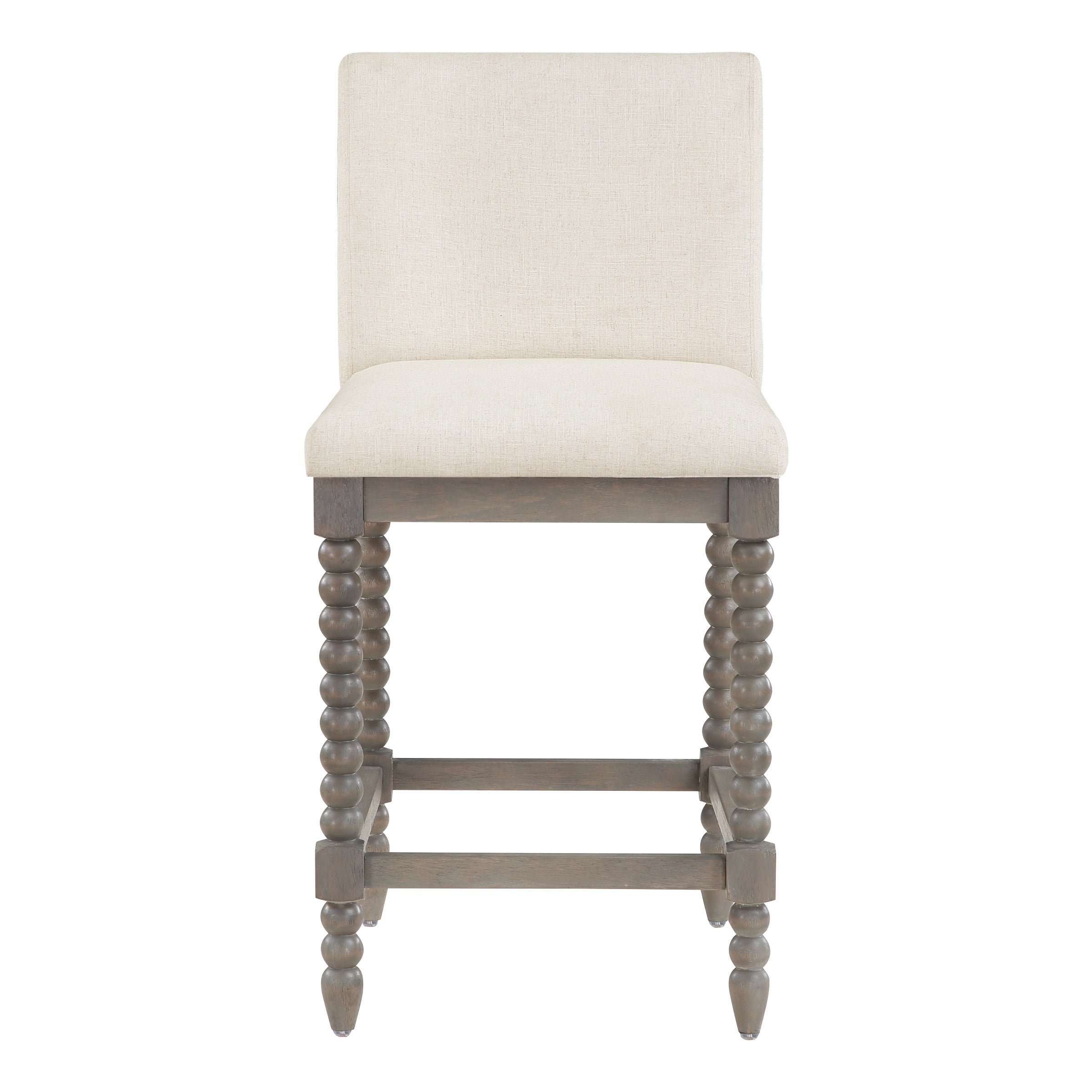 Abbott 26" Spindle Stool - Linen / Brushed Grey