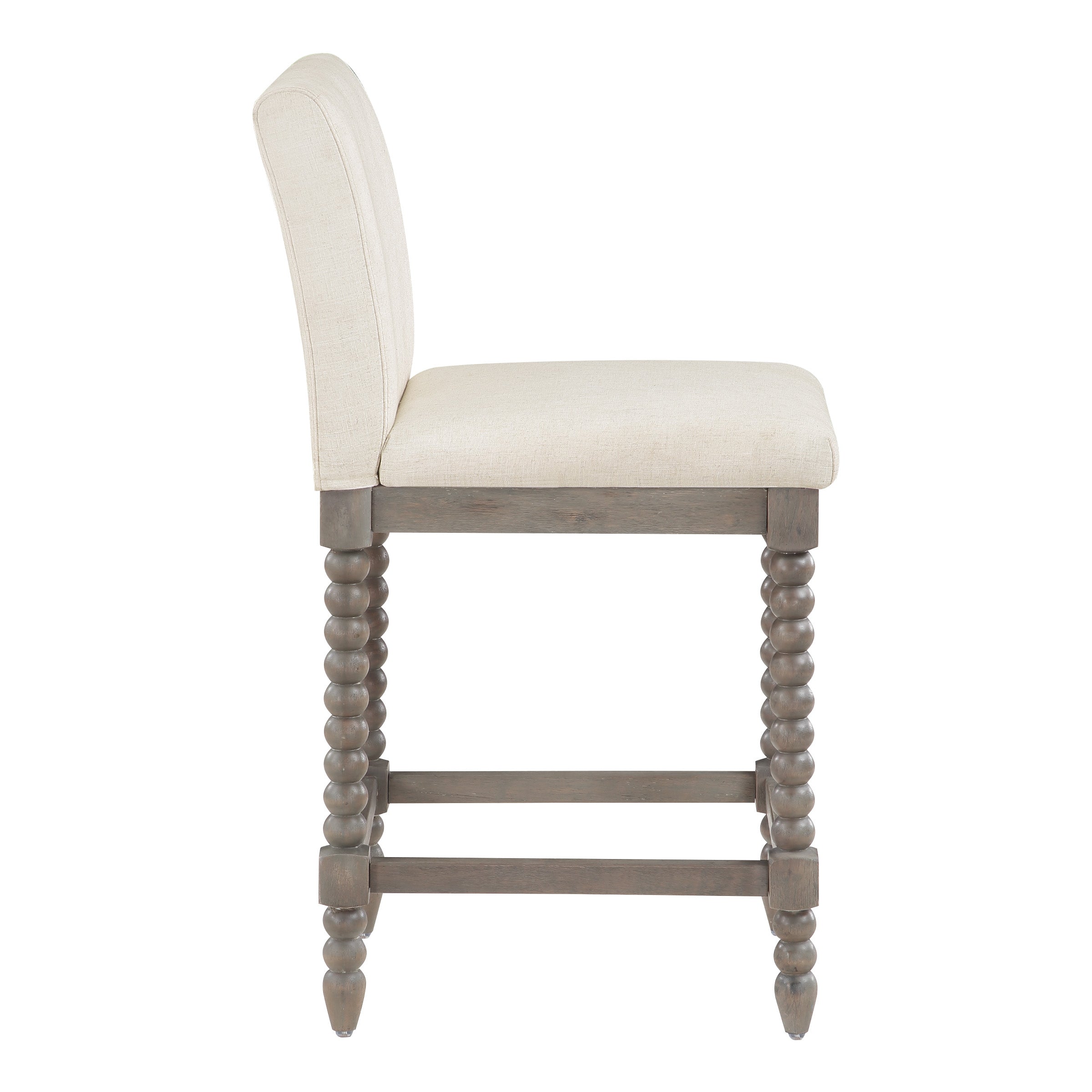 Abbott 26" Spindle Stool - Linen / Brushed Grey
