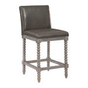 Abbott 26" Spindle Stool - Pewter / Brushed Grey