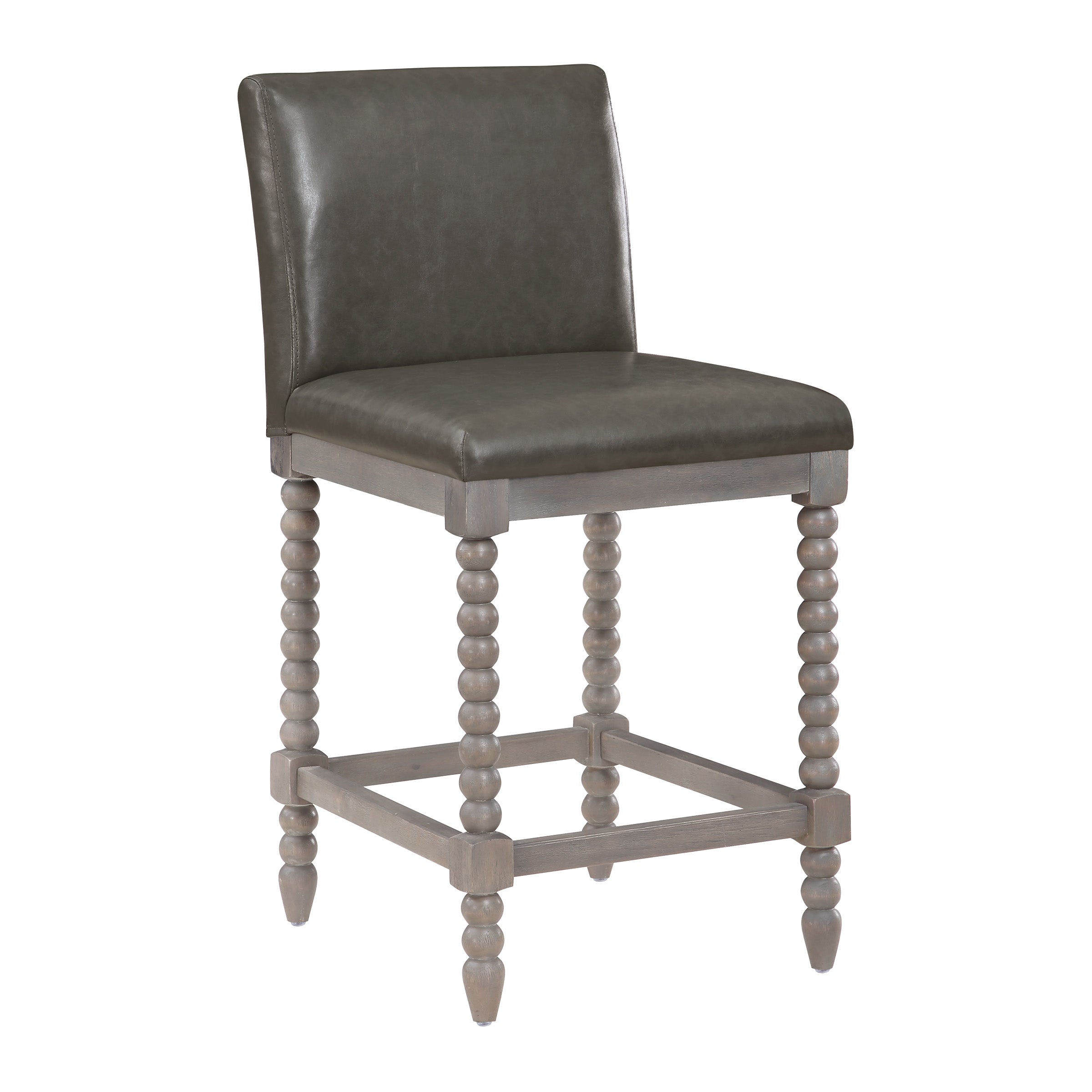 Abbott 26" Spindle Stool - Pewter / Brushed Grey
