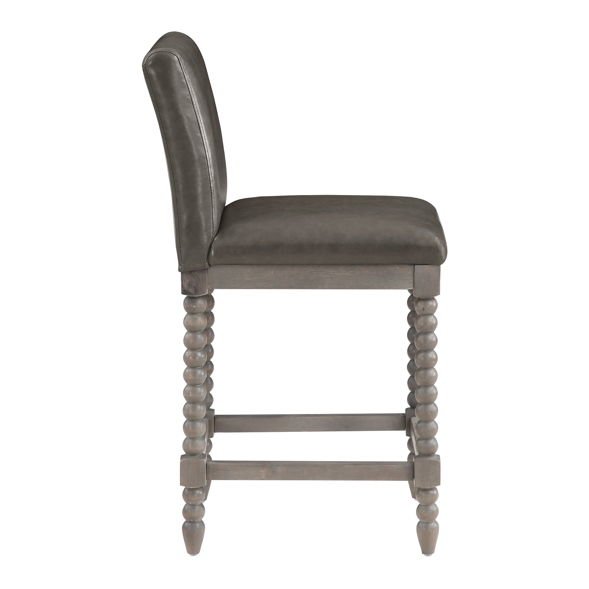 Abbott 26" Spindle Stool - Pewter / Brushed Grey