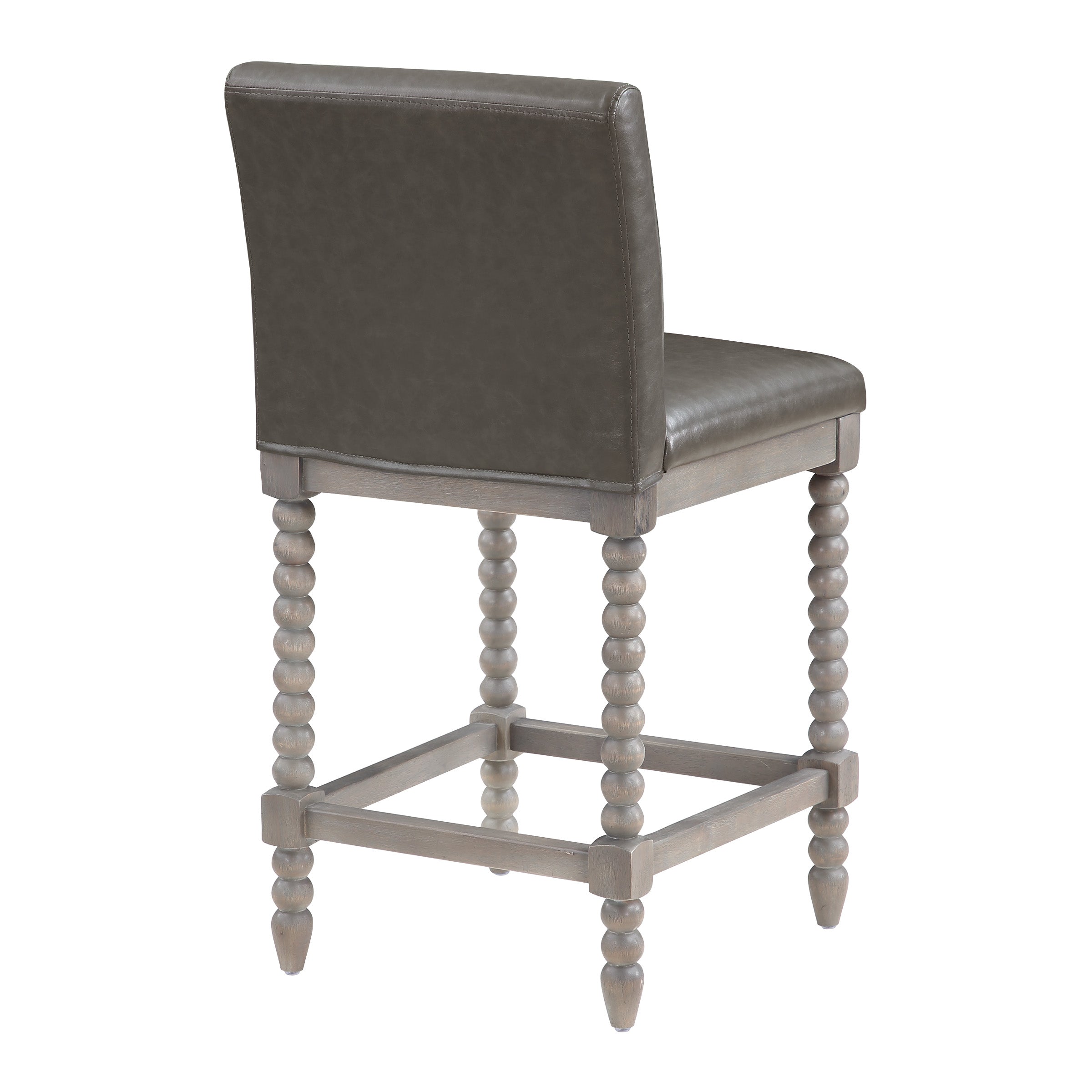 Abbott 26" Spindle Stool - Pewter / Brushed Grey