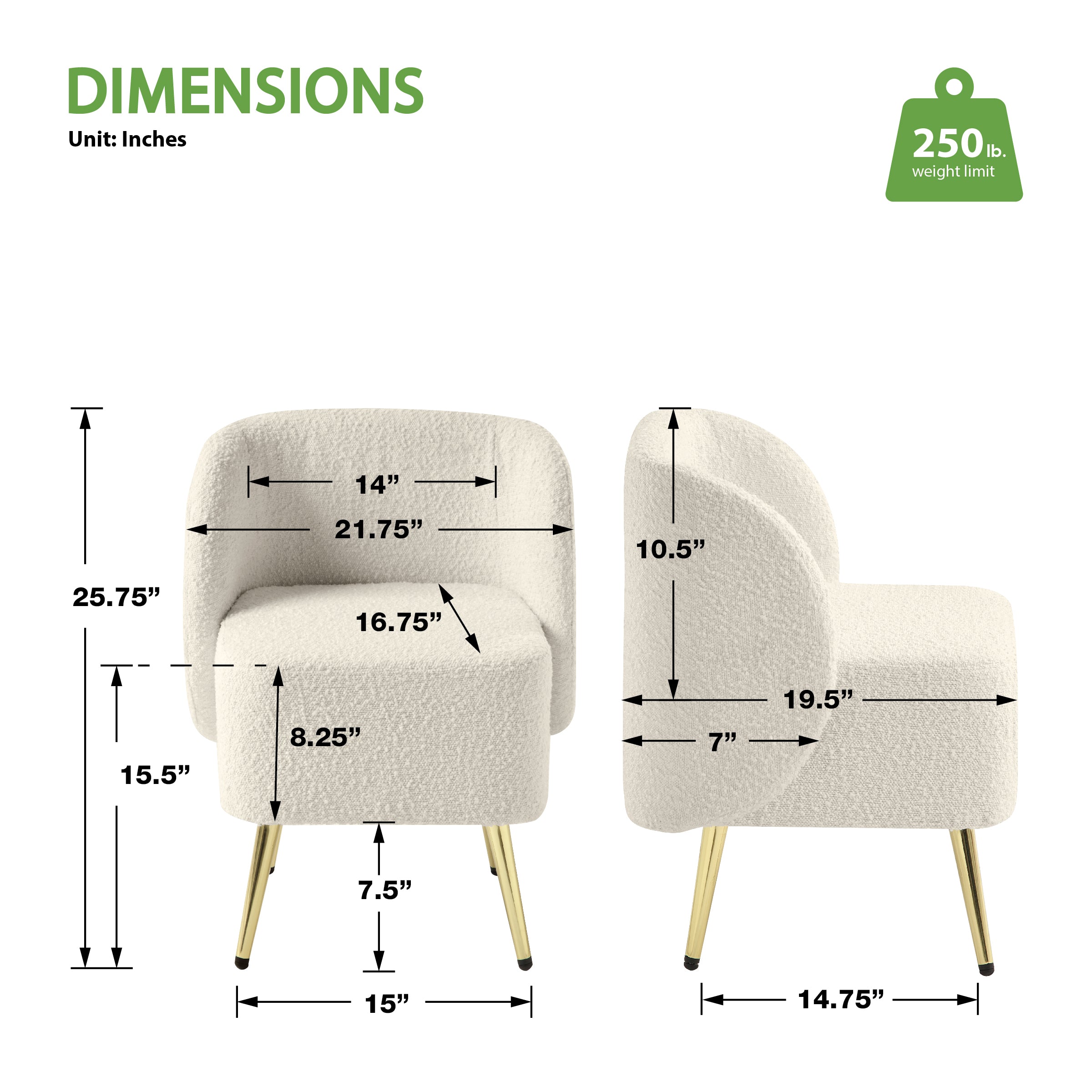 Abrina Vanity Chair - Textured Cream