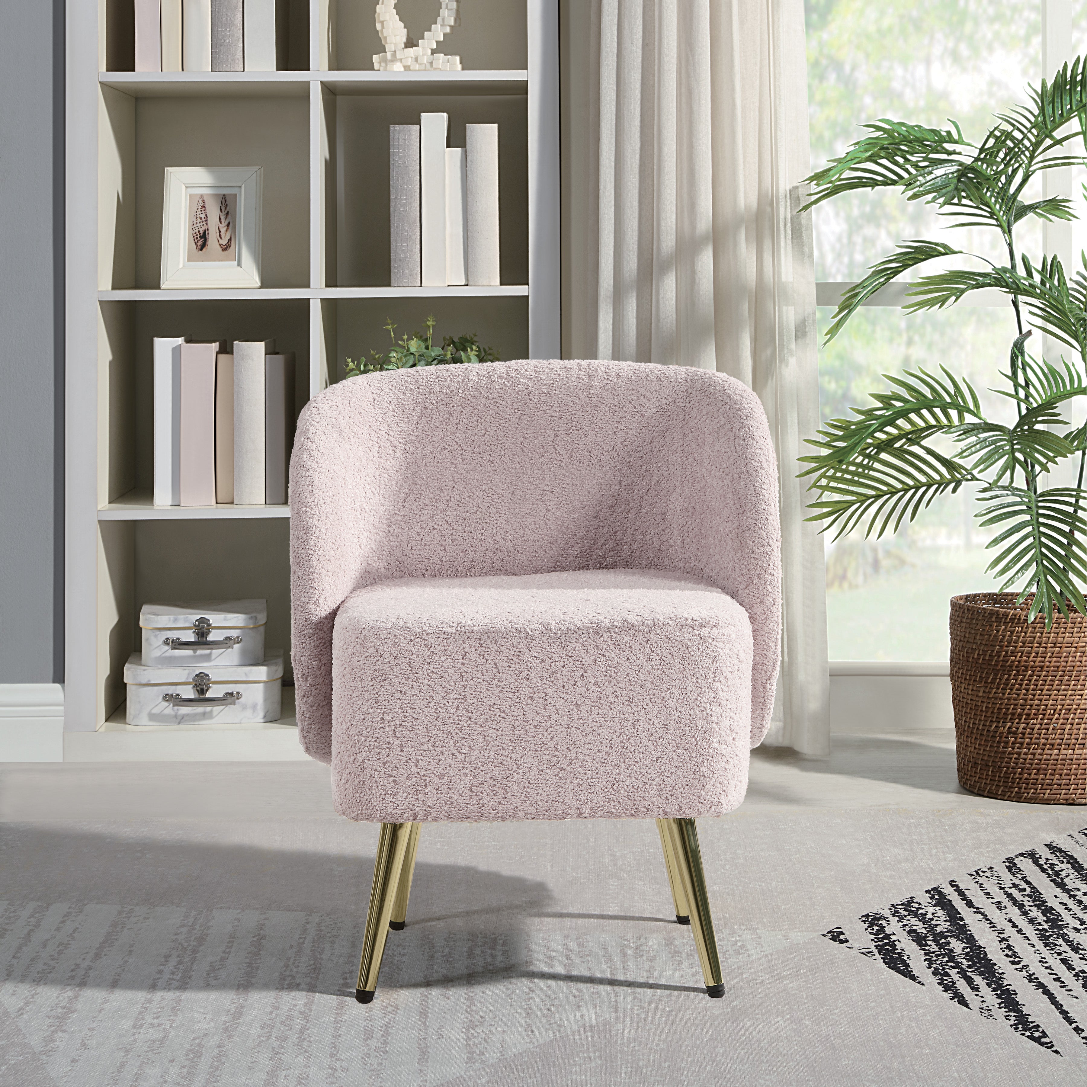 Abrina Vanity Chair - Dusty Rose