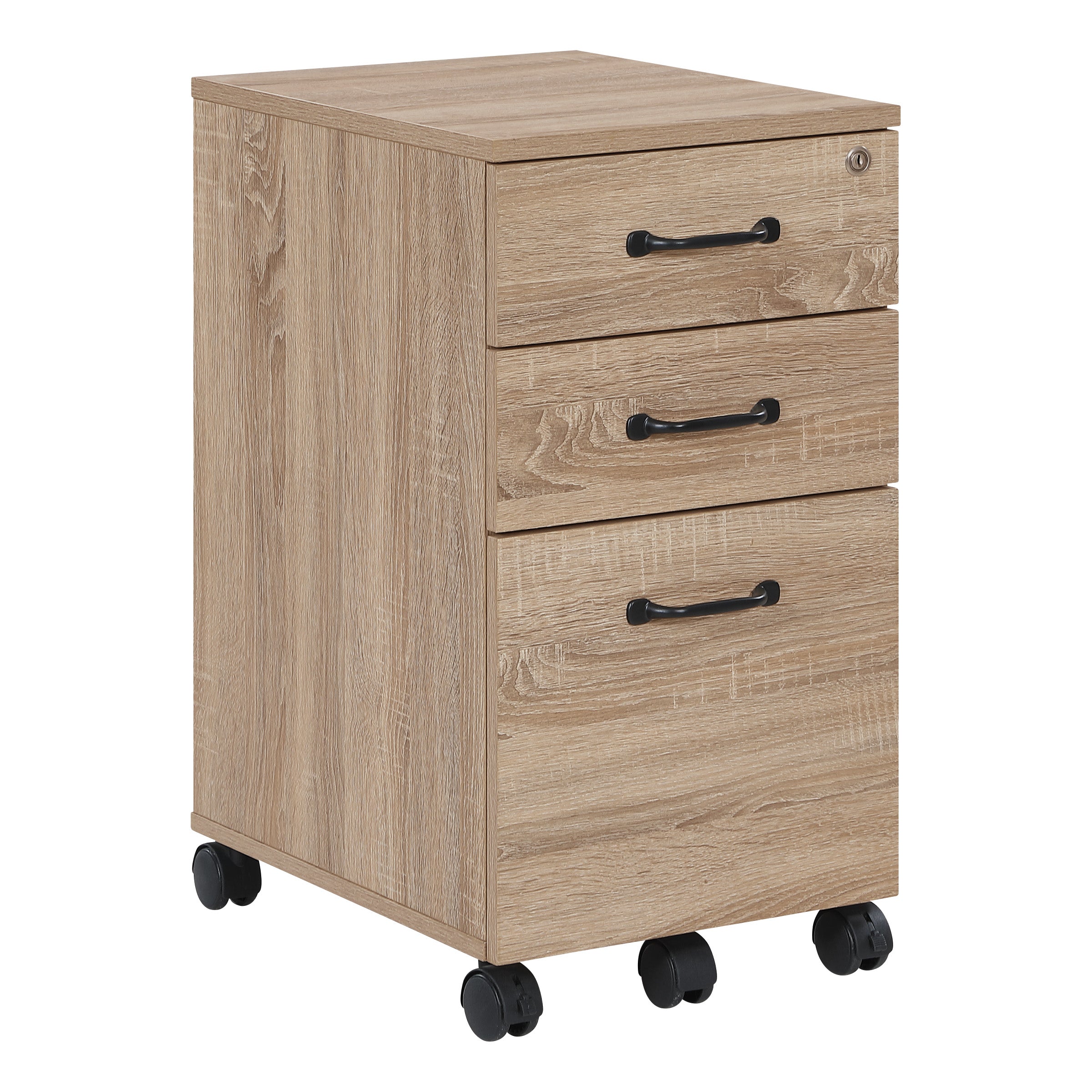 Ace 3 Drawer Mobile File in River Oak Finish