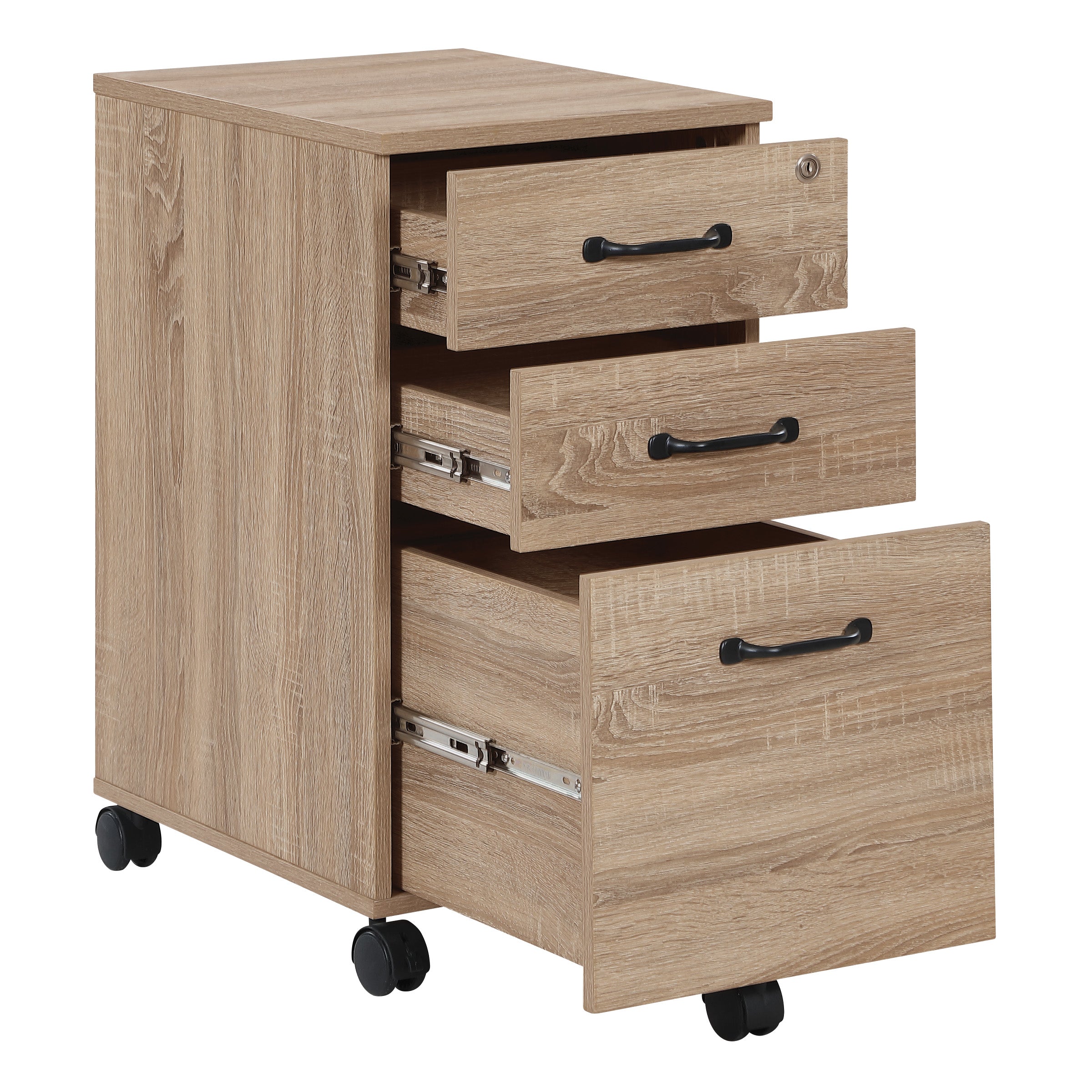Ace 3 Drawer Mobile File in River Oak Finish