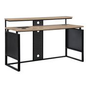ACE 60" Desk with Hutch Shelf - River Oak/Black
