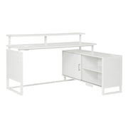 ACE L-Desk with Hutch Shelf - White