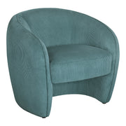 Adalee Barrel Chair in Teal Cord Fabric