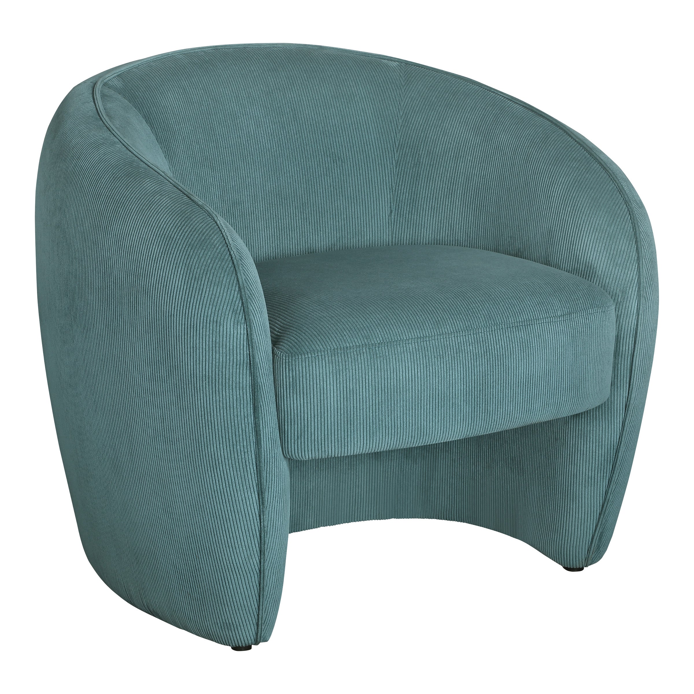 Adalee Barrel Chair in Teal Cord Fabric