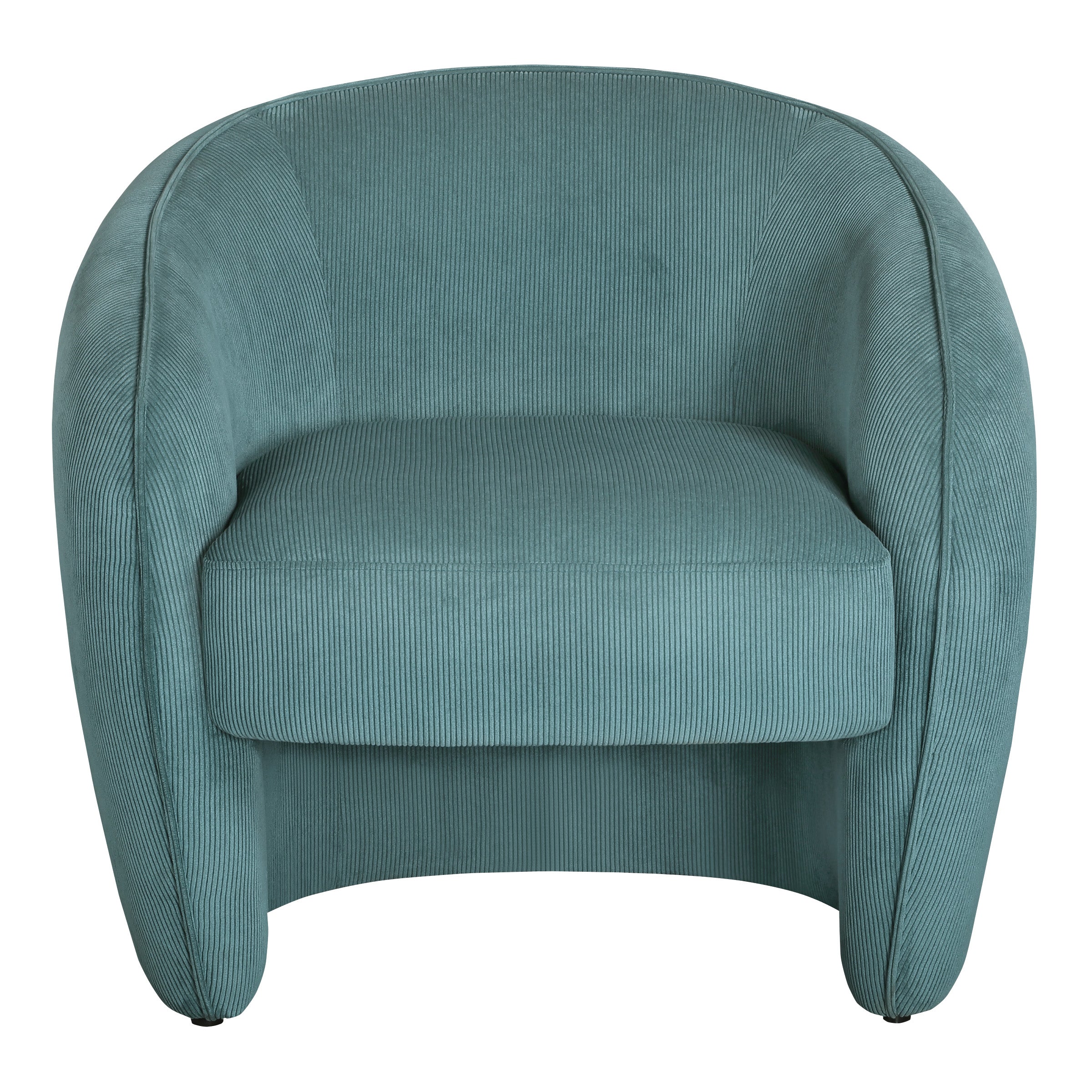 Adalee Barrel Chair in Teal Cord Fabric