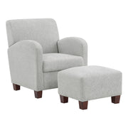 Aiden Chair & Ottoman Herringbone  - Smoke