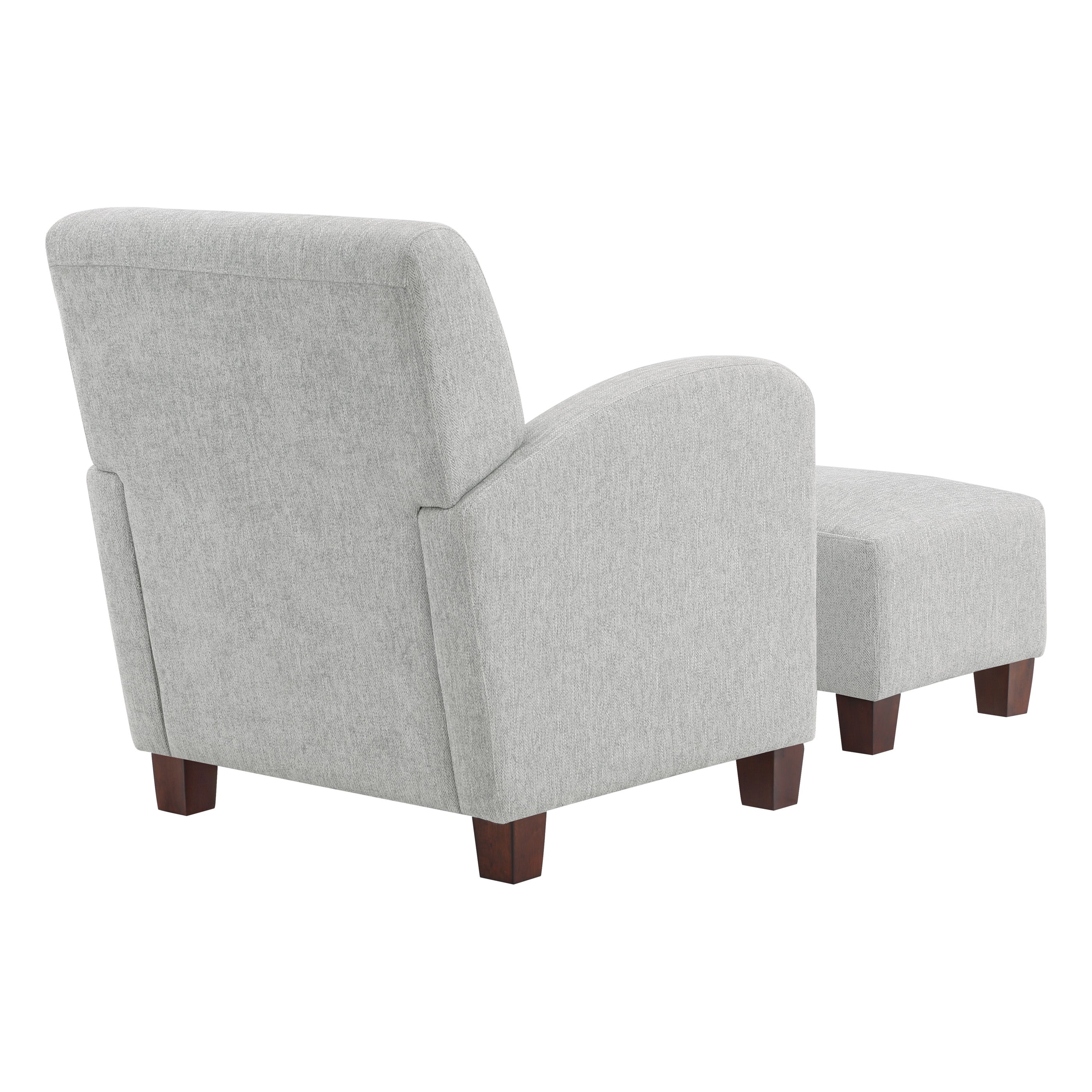 Aiden Chair & Ottoman Herringbone  - Smoke