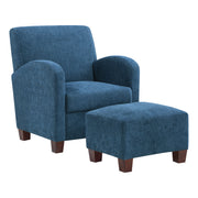 Aiden Chair & Ottoman Herringbone  - Navy