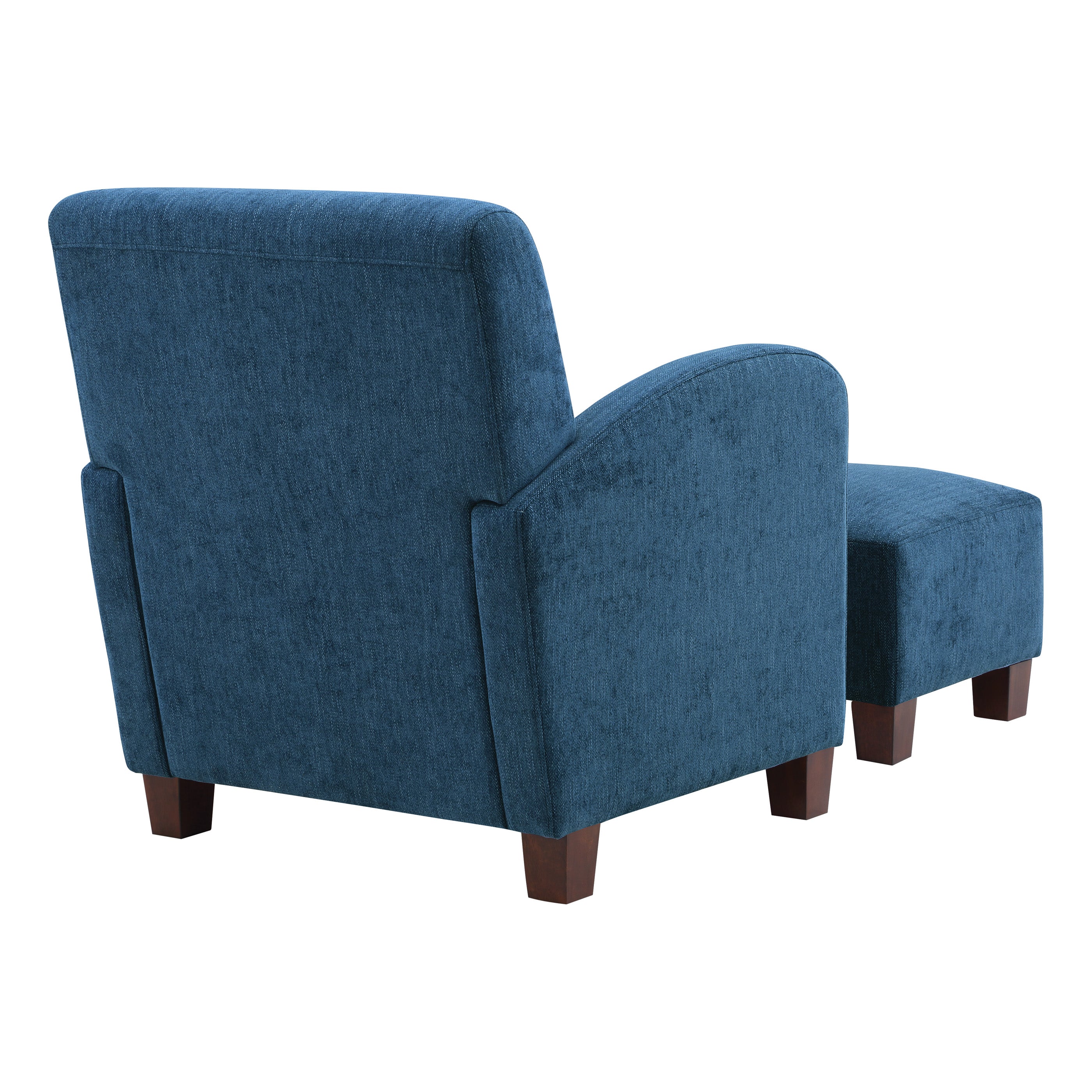 Aiden Chair & Ottoman Herringbone  - Navy