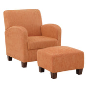Aiden Chair & Ottoman Herringbone  - Orange
