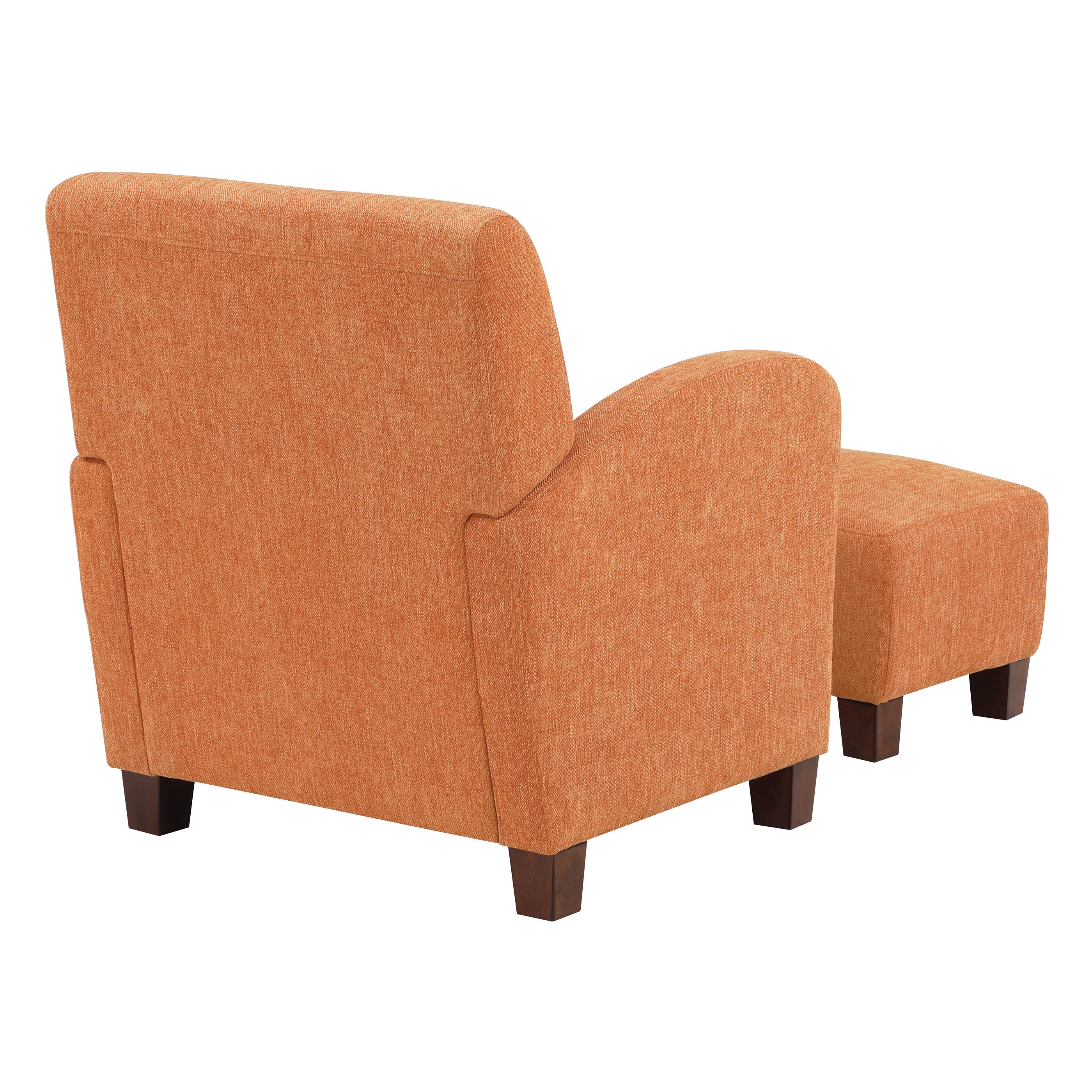 Aiden Chair & Ottoman Herringbone  - Orange