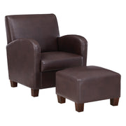 Aiden Chair & Ottoman Faux Leather - Cocoa