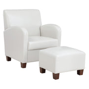 Aiden Chair & Ottoman Faux Leather - Cream