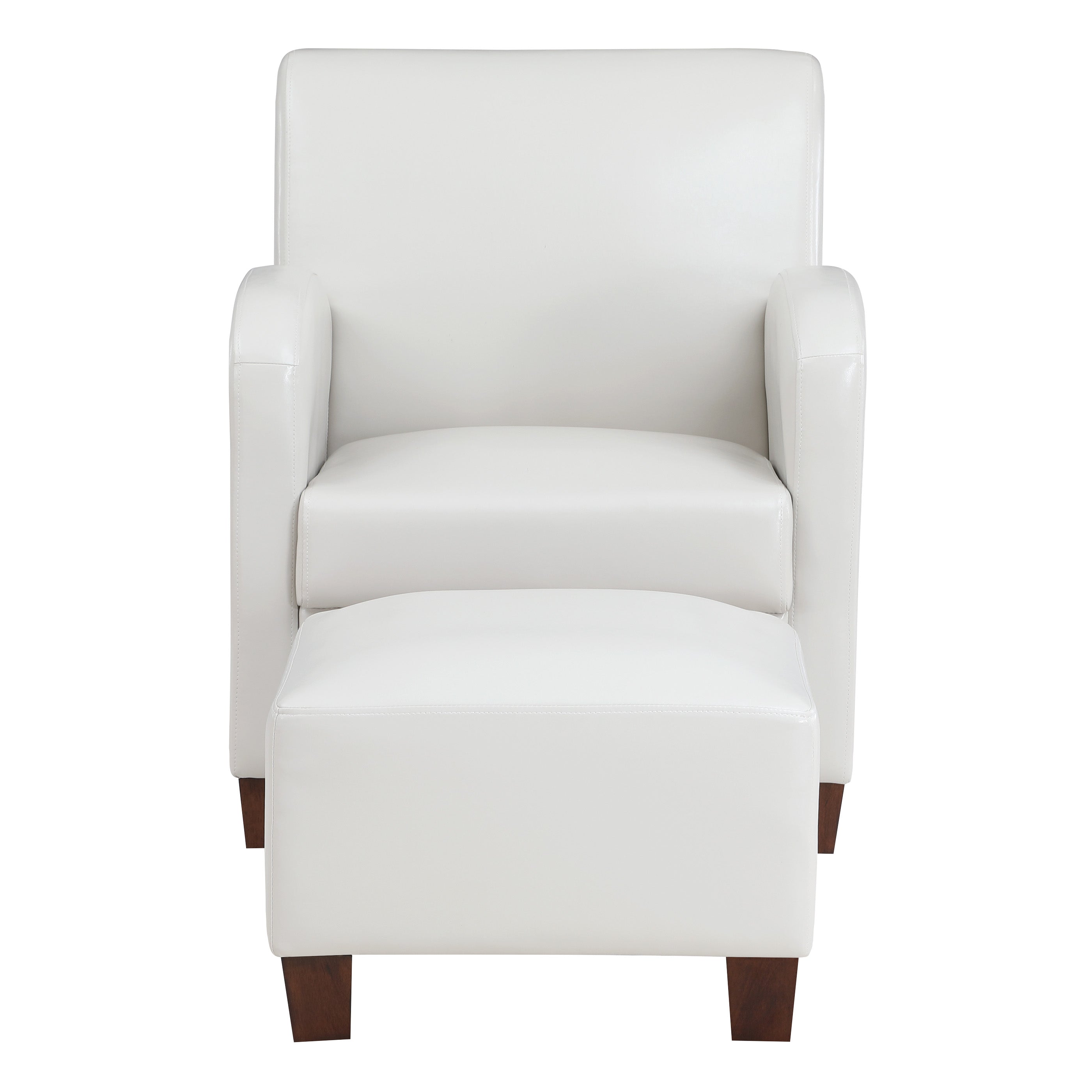 Aiden Chair & Ottoman Faux Leather - Cream