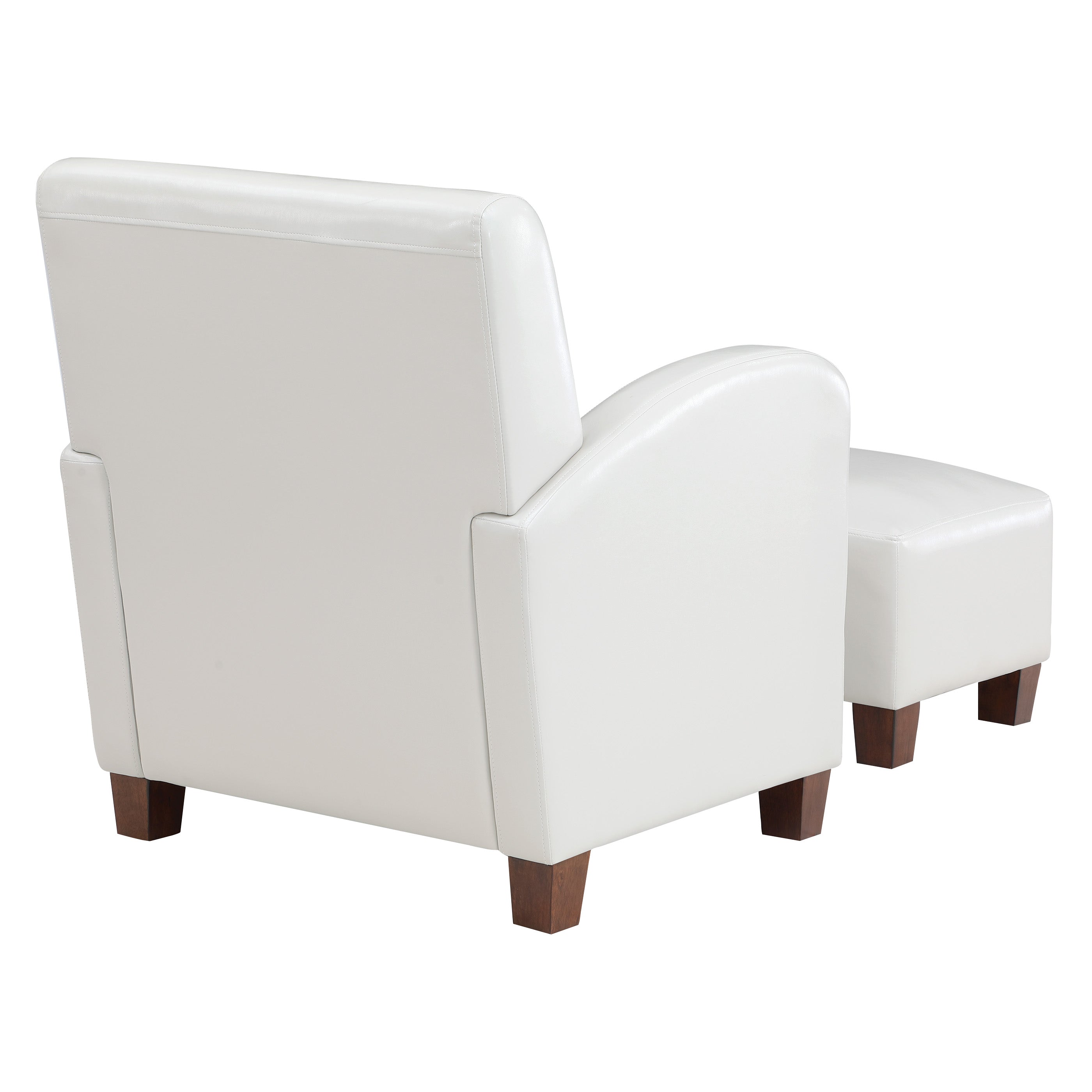 Aiden Chair & Ottoman Faux Leather - Cream