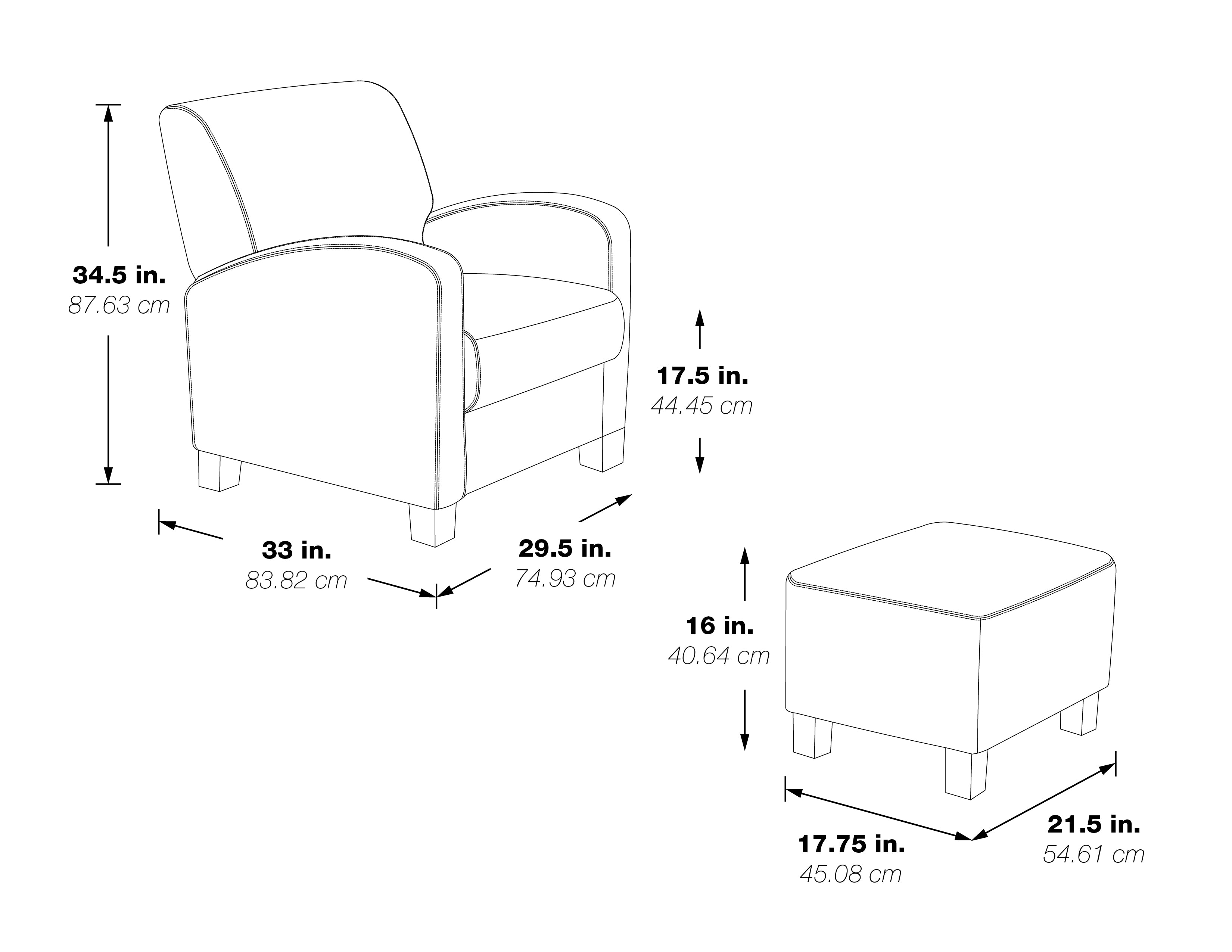 Aiden Chair & Ottoman - Quartz