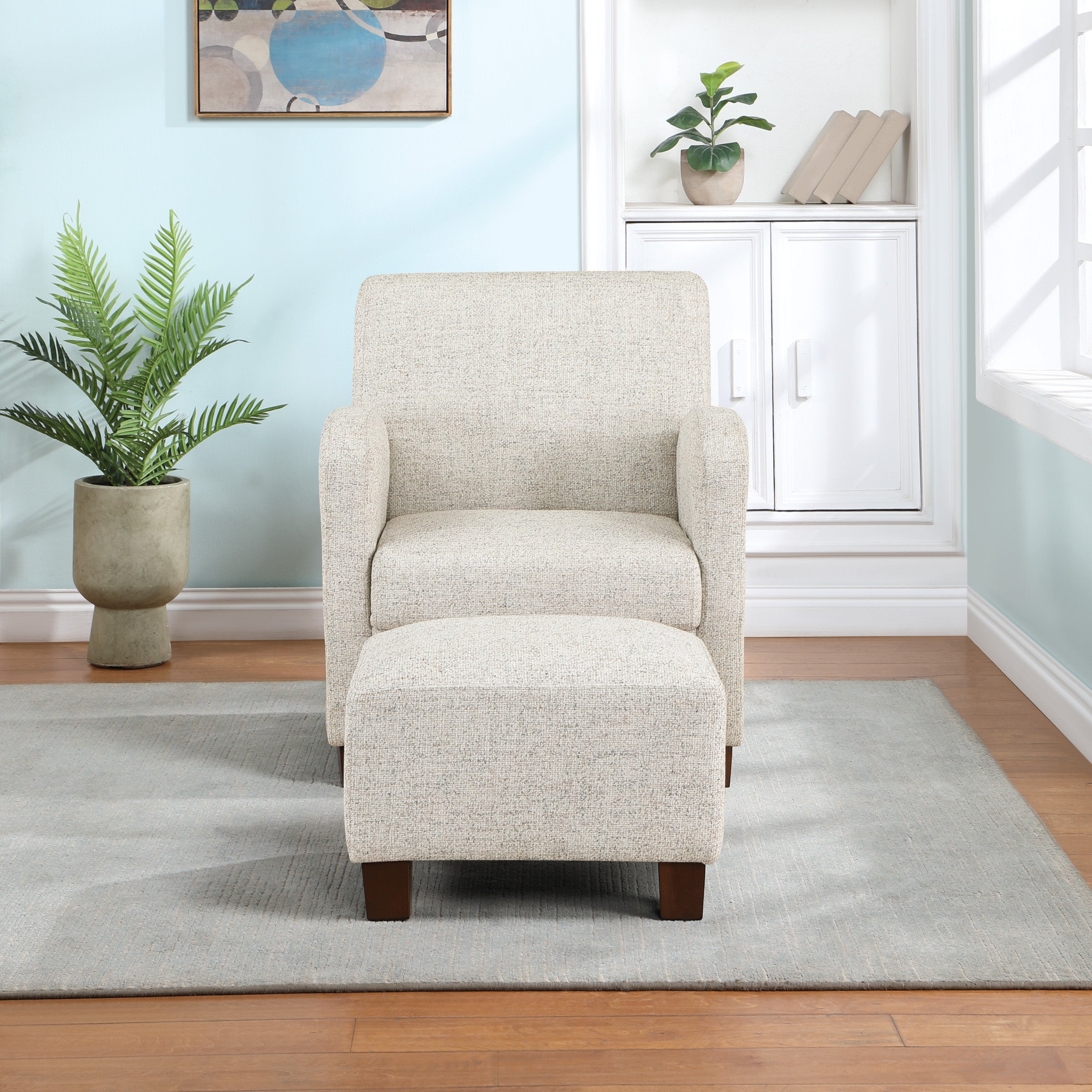 Aiden Chair & Ottoman - Quartz