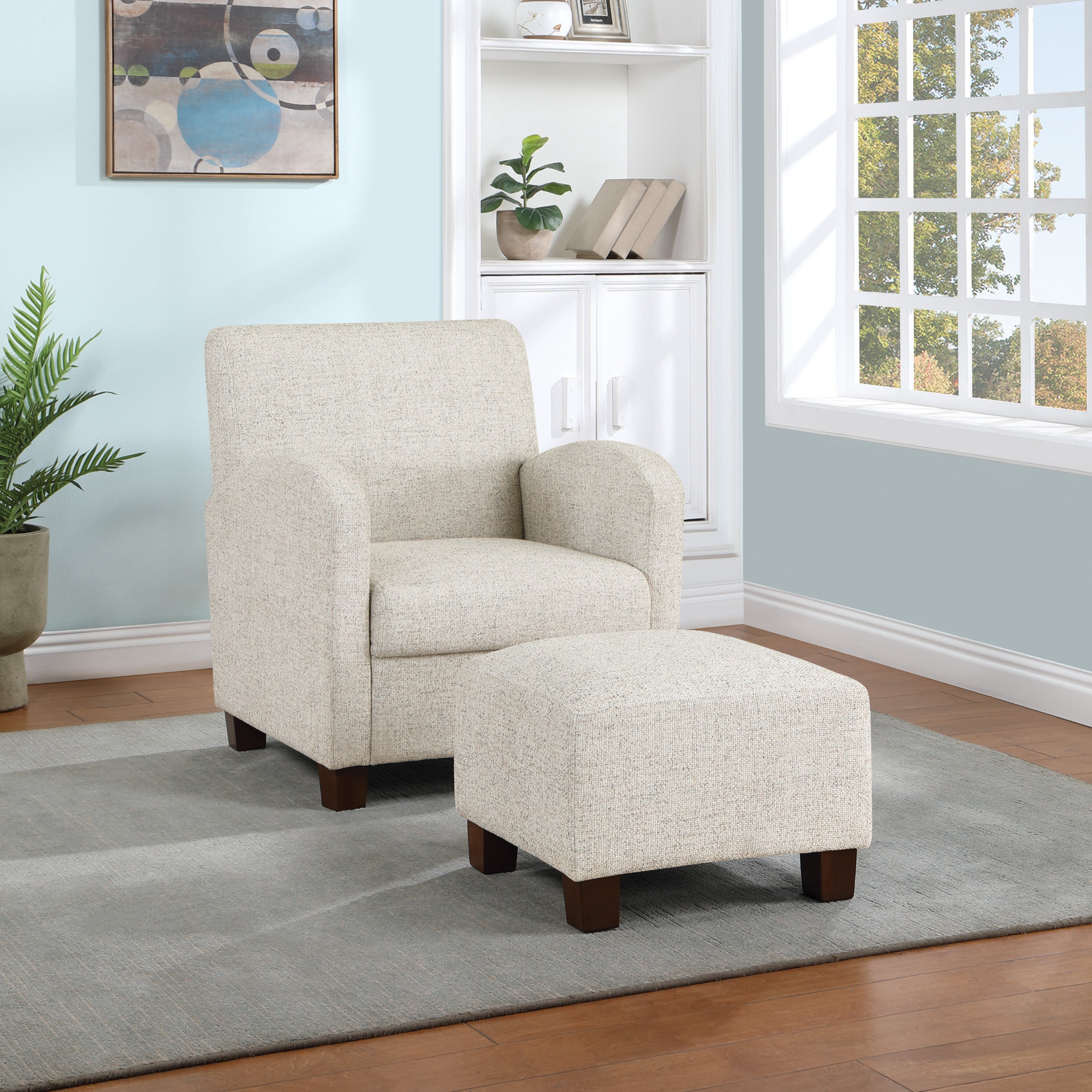 Aiden Chair & Ottoman - Quartz
