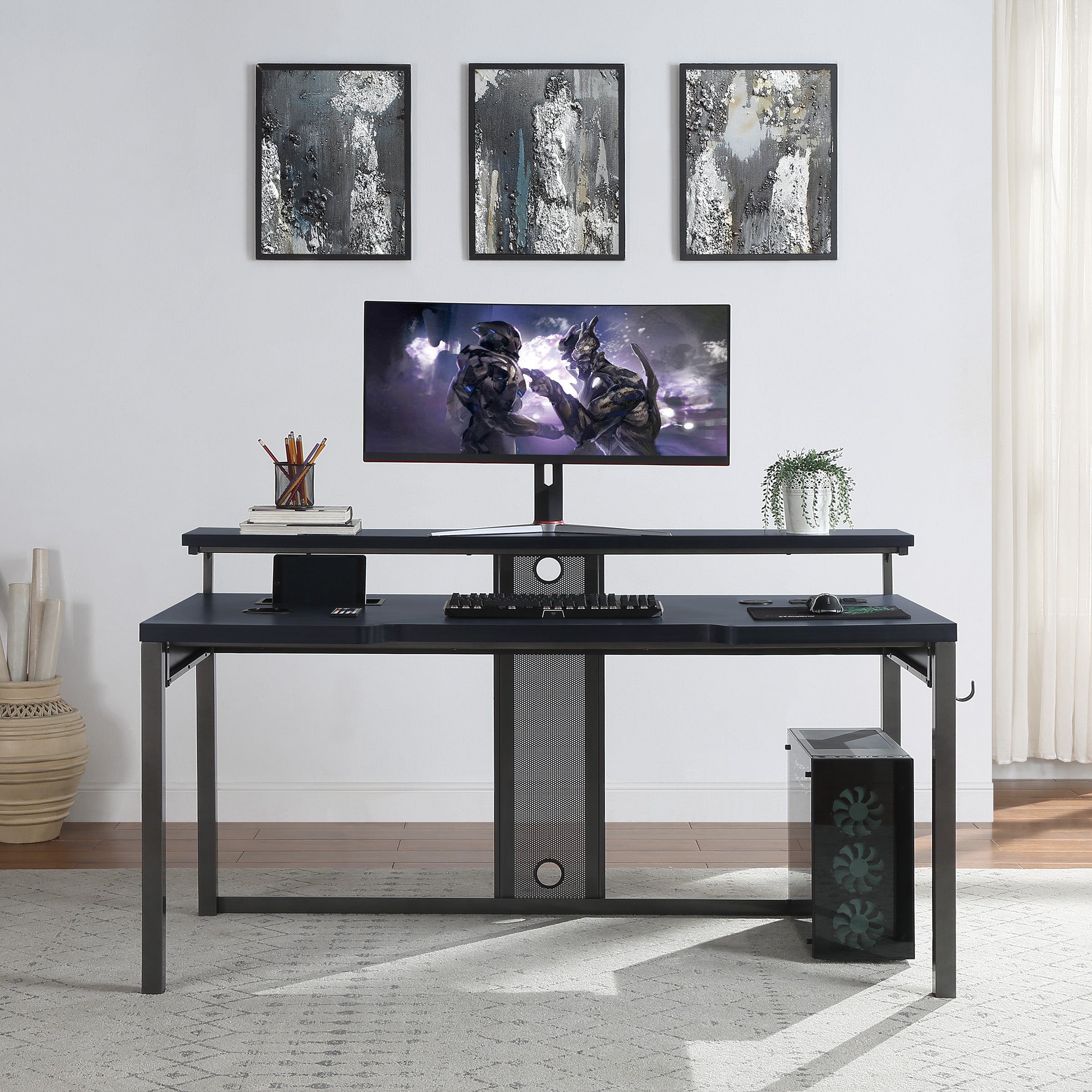 Adaptor 63" Gaming Desk - Black
