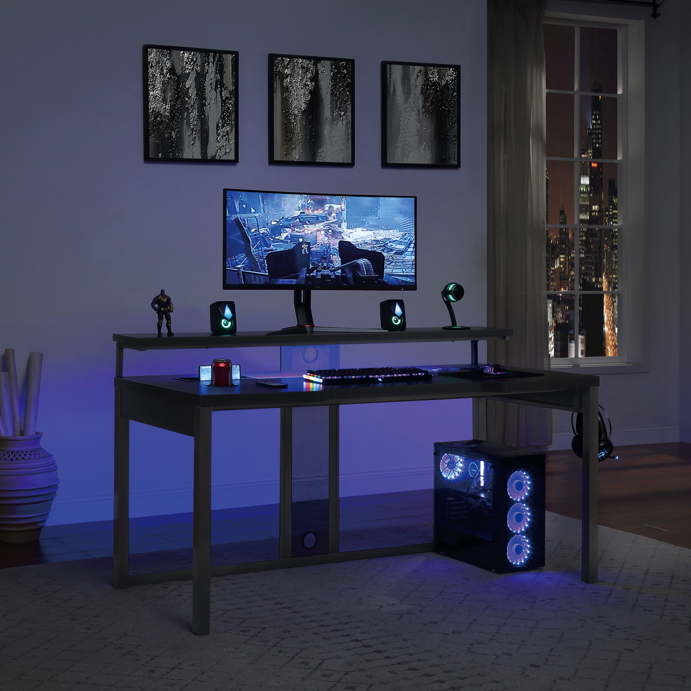 Adaptor 63" Gaming Desk - Black