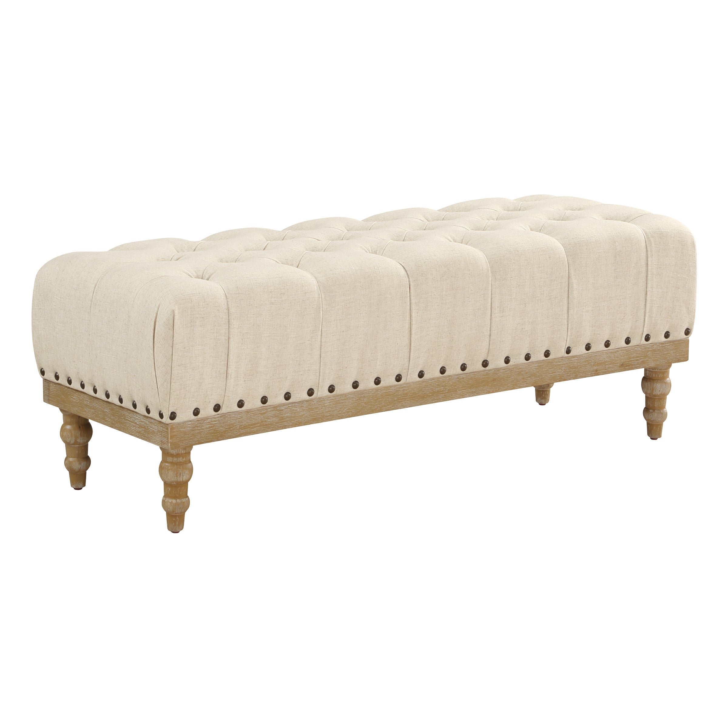 Abigail Bench - Linen/ Brushed