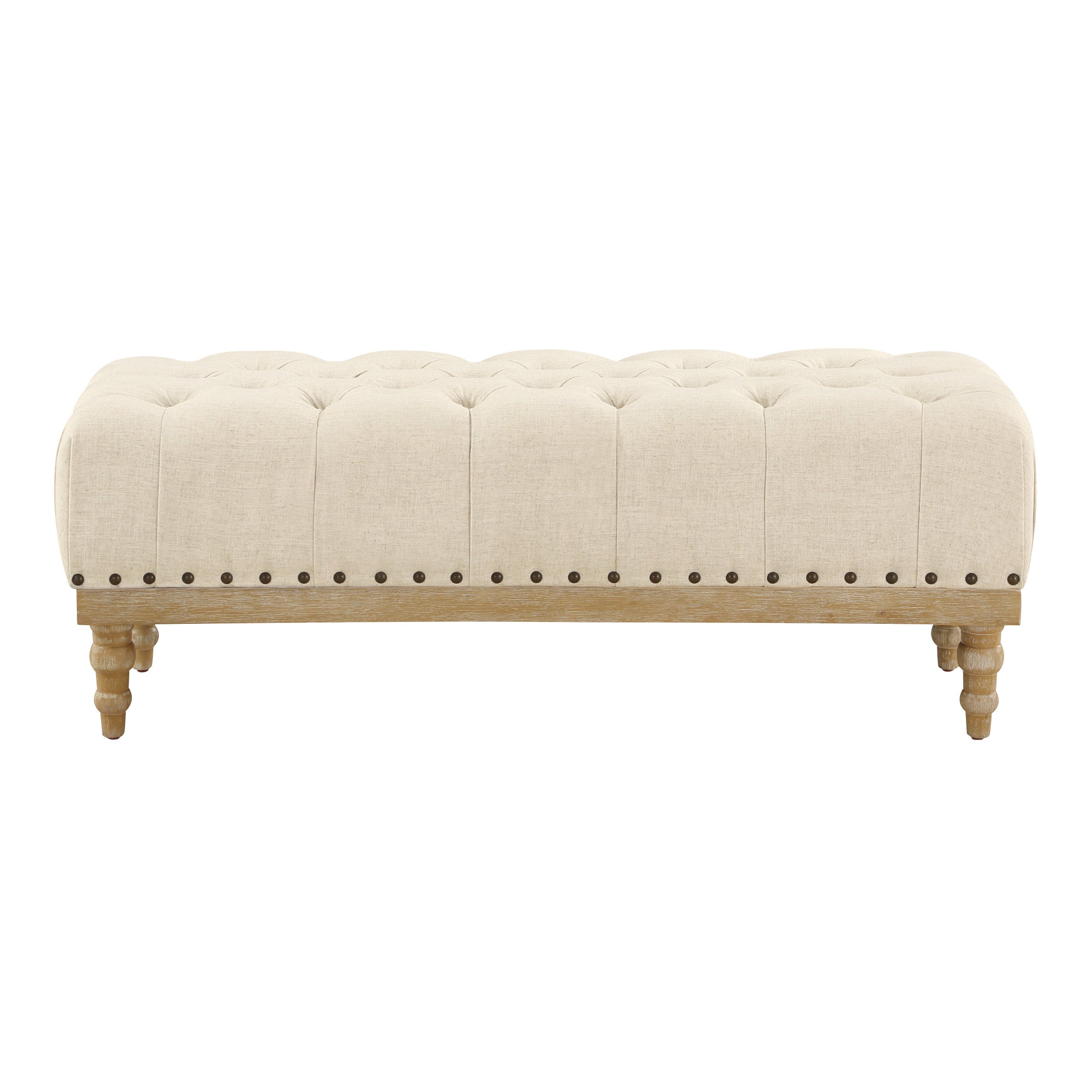 Abigail Bench - Linen/ Brushed