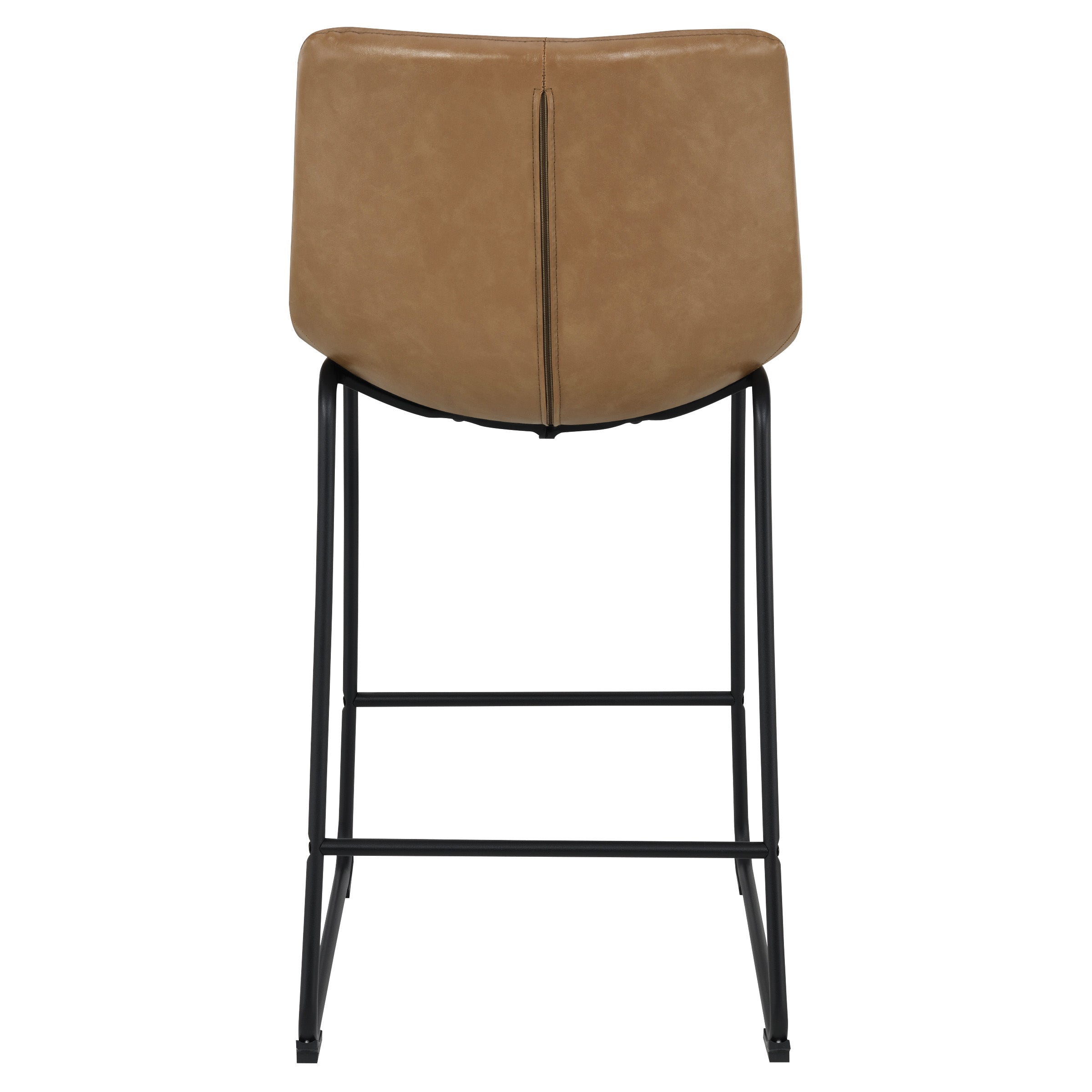 Alcott 26" Counter Stool in Taupe Faux leather and Black Base 2-Pack