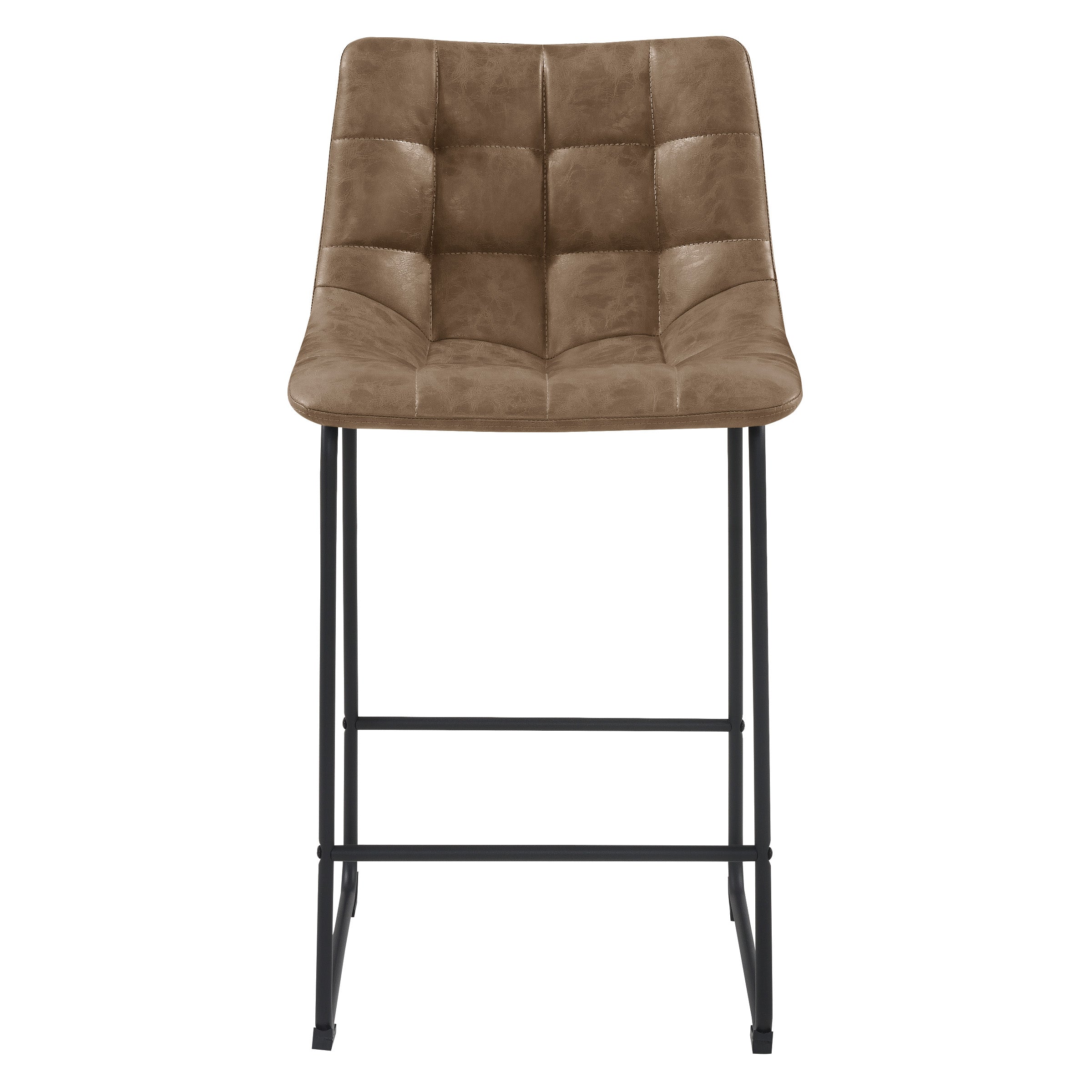 Alcott 26" Counter Stool in Saddle Faux leather and Black Base 2-Pack
