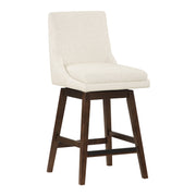 Allingham 26" Swivel Stool - Linen / Dk Walnut