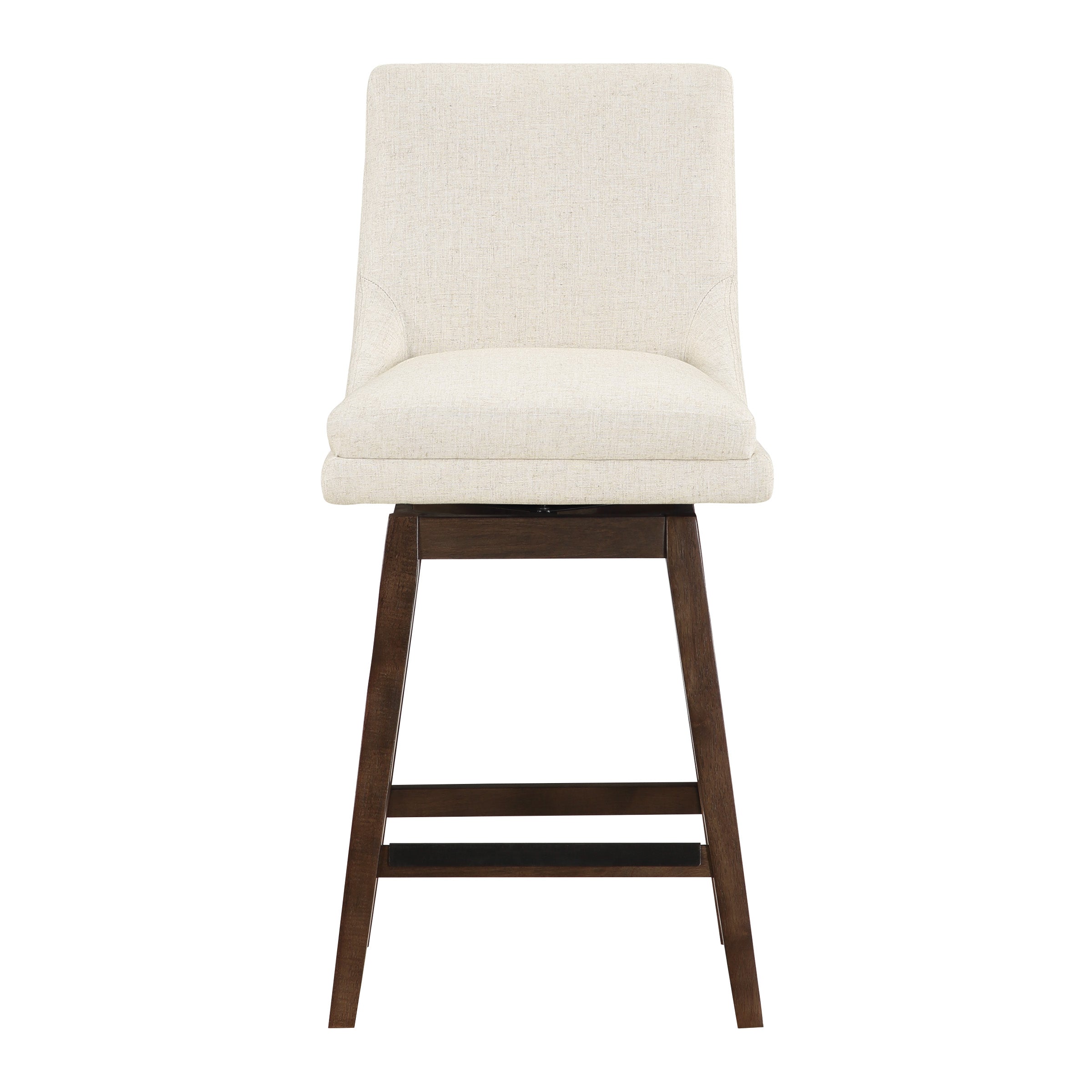 Allingham 26" Swivel Stool - Linen / Dk Walnut