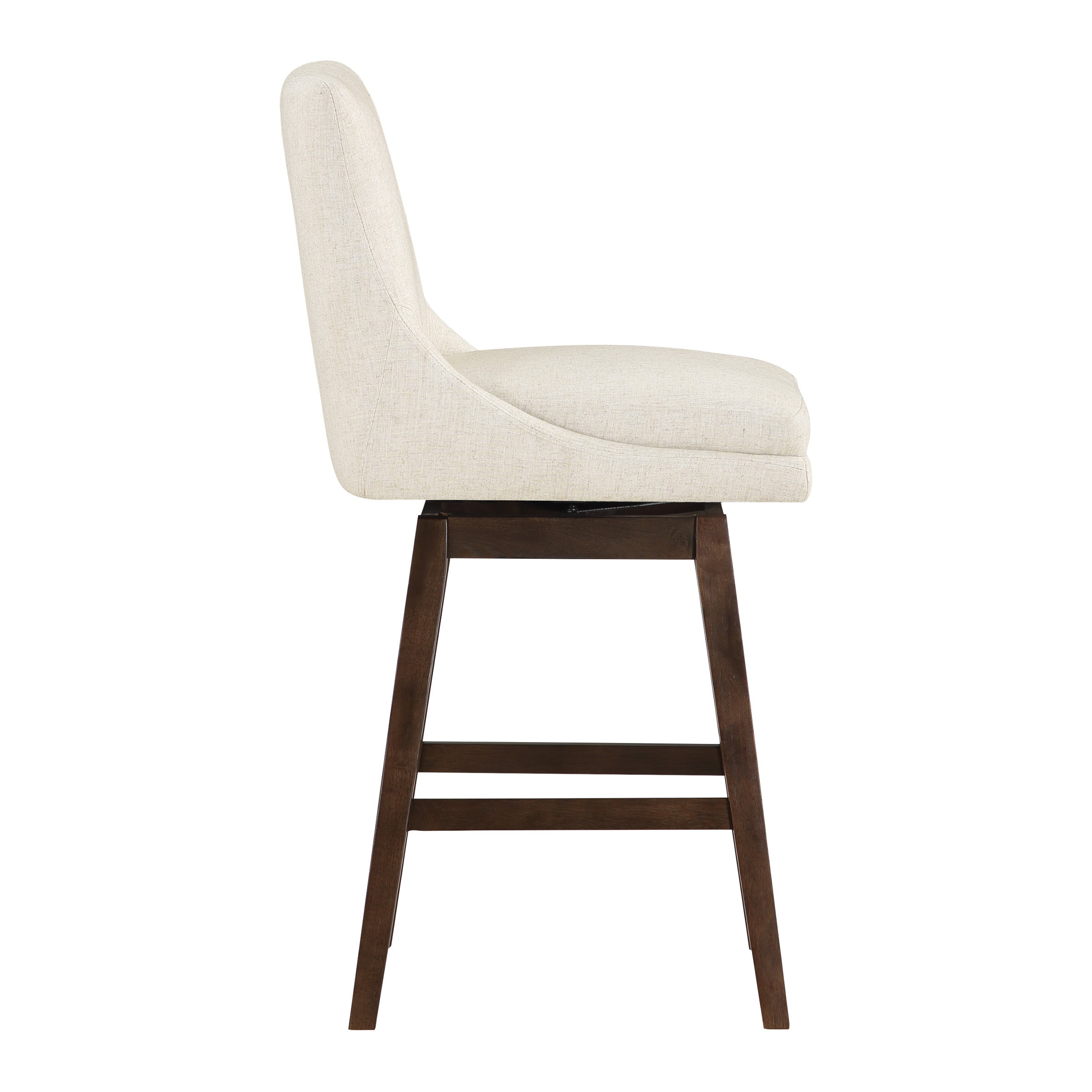 Allingham 26" Swivel Stool - Linen / Dk Walnut