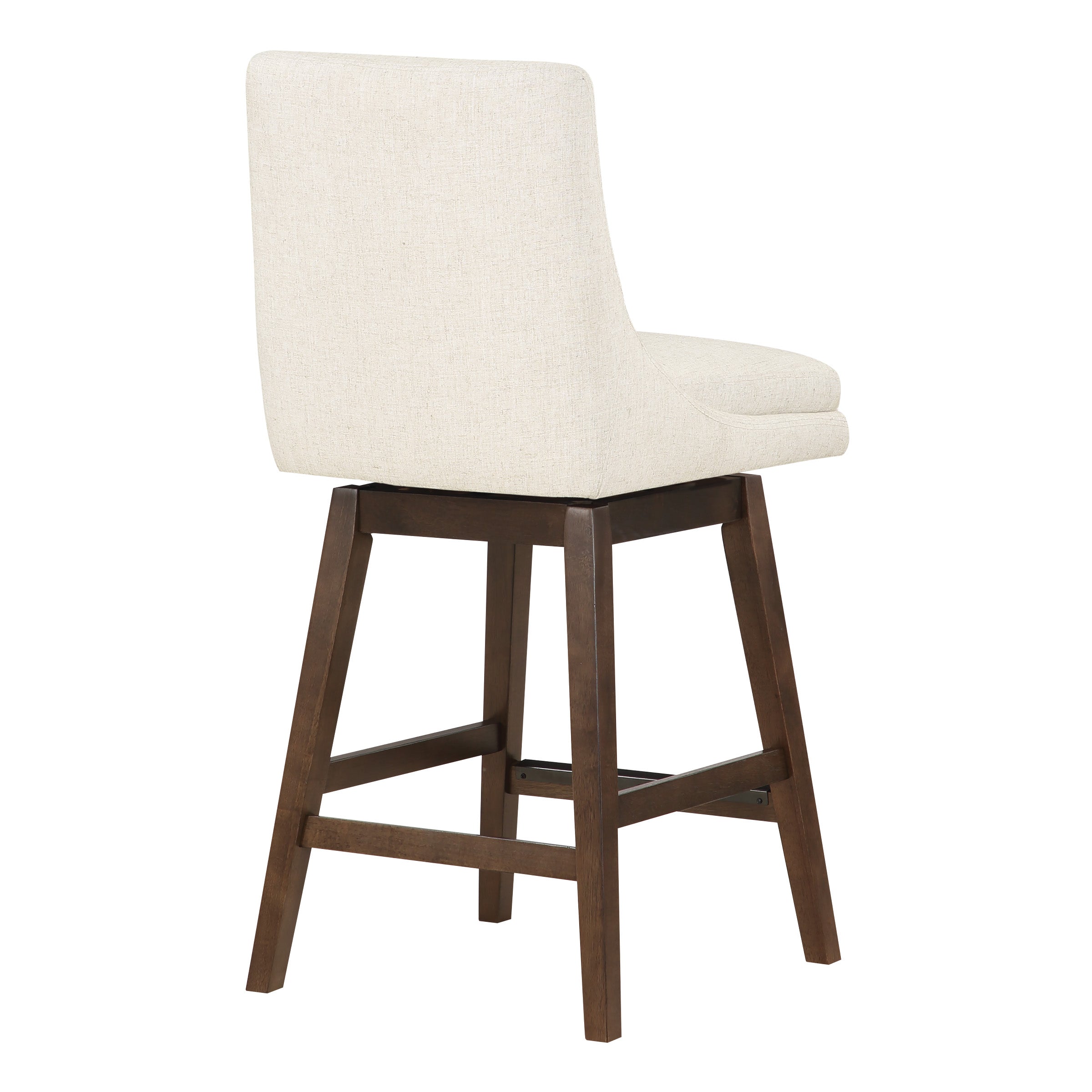 Allingham 26" Swivel Stool - Linen / Dk Walnut