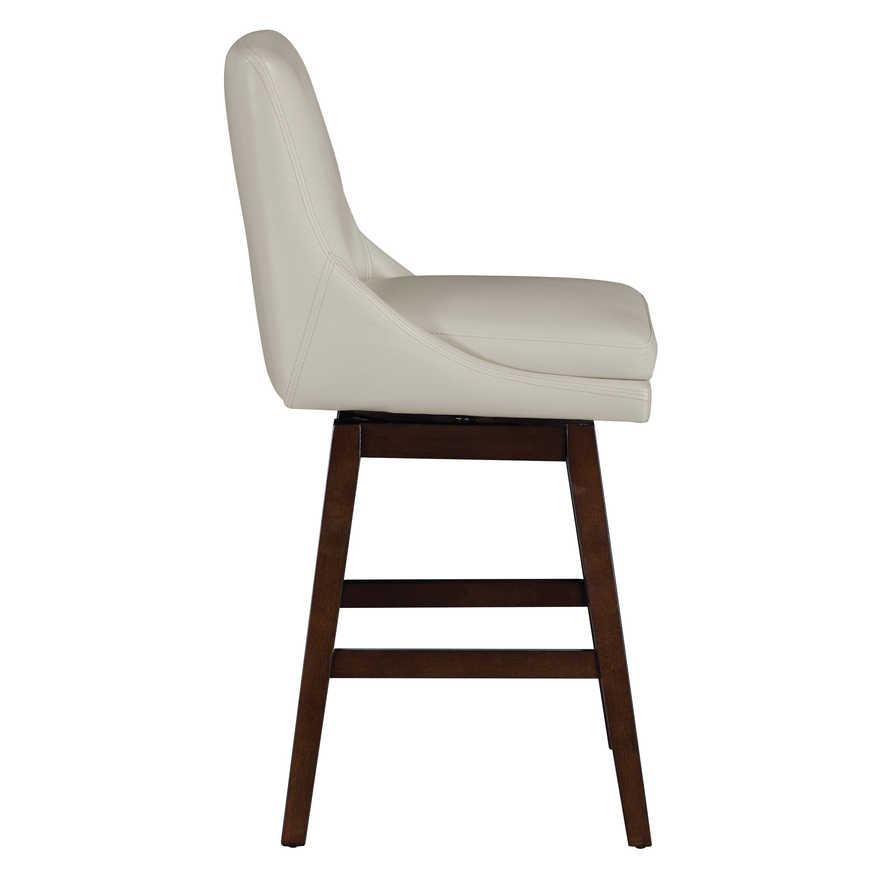 Allingham 27" Swivel Stool - Cream / Dk Walnut