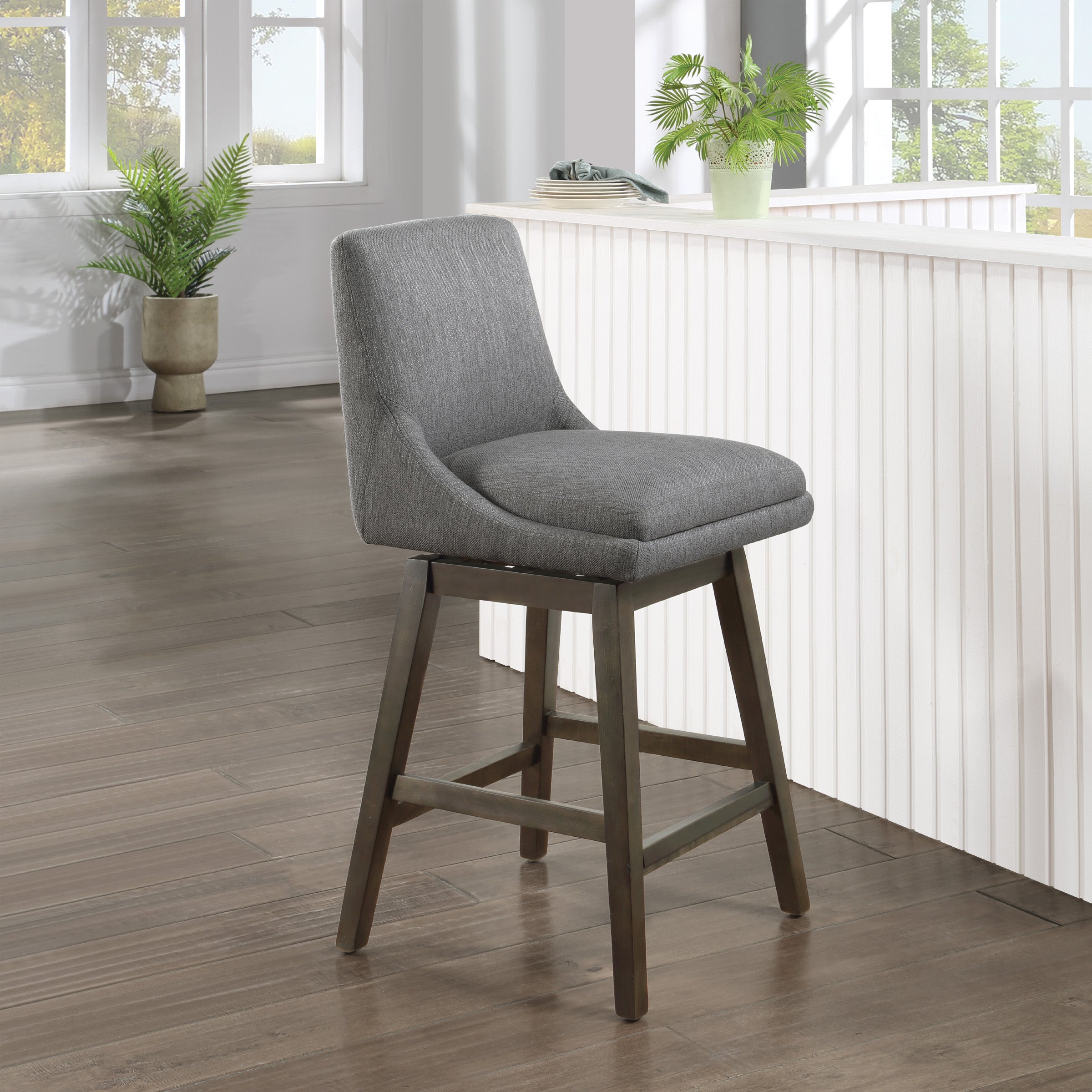 Allingham 26" Swivel Stool - Charcoal / Grey