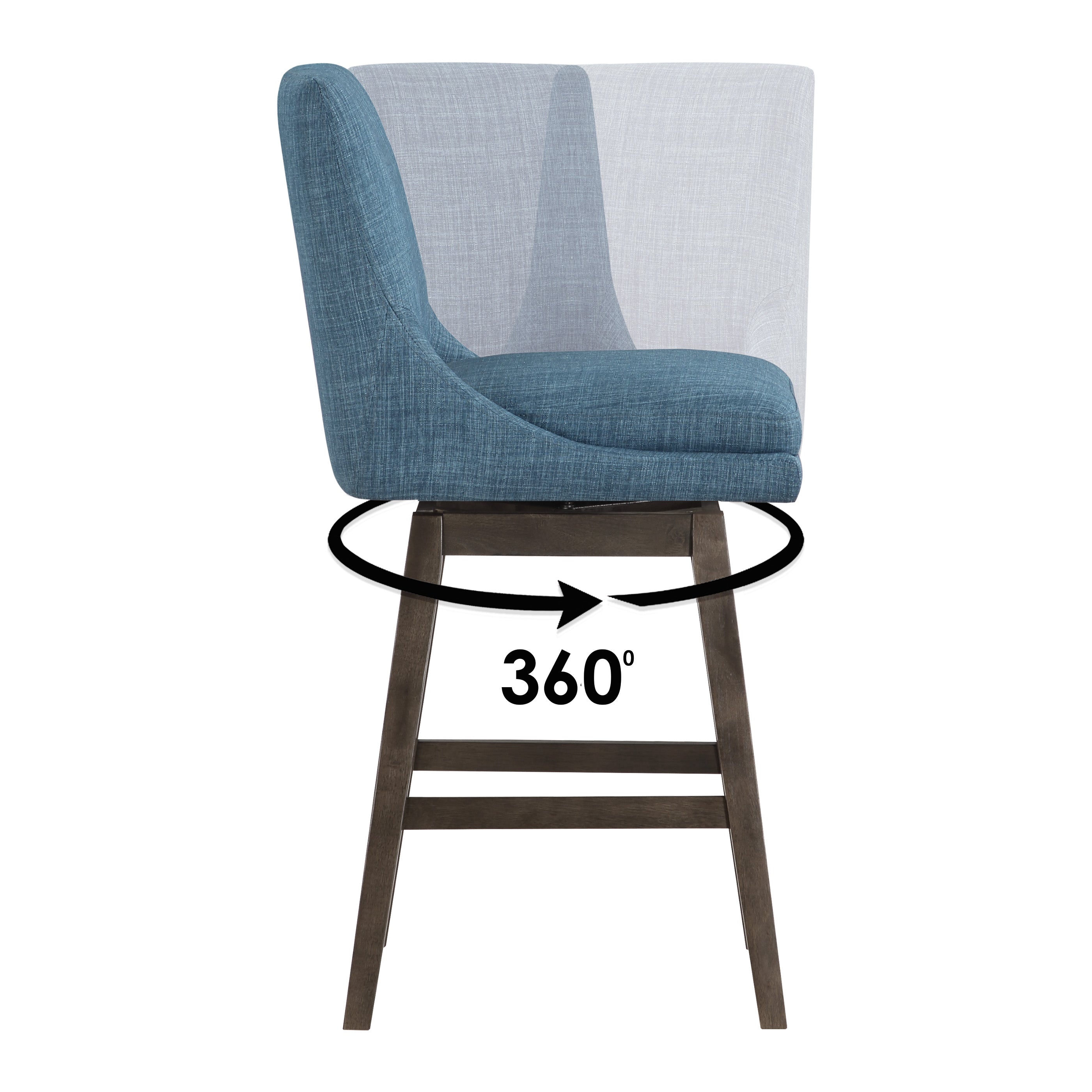 Allingham 26" Swivel Stool - Navy / Grey
