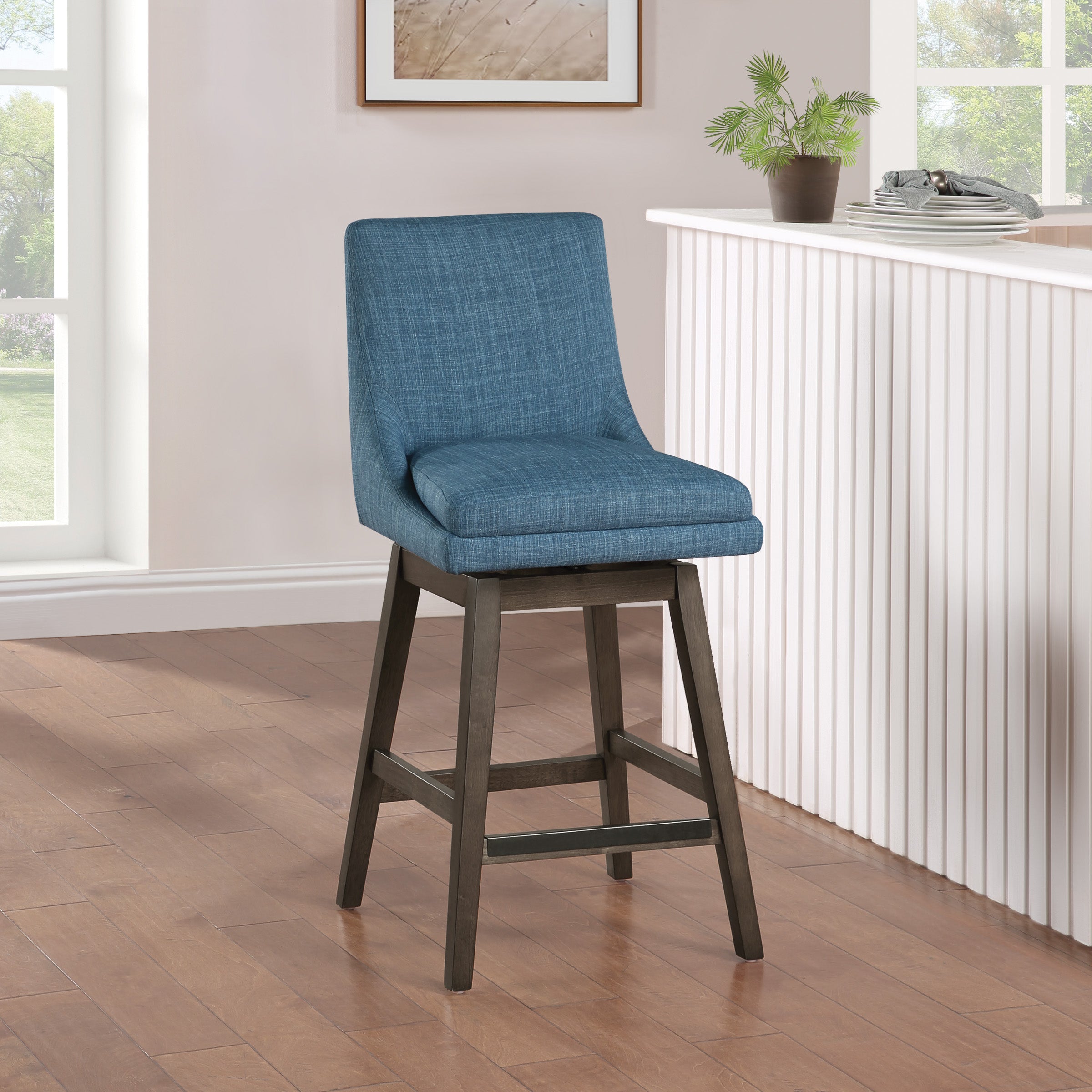 Allingham 26" Swivel Stool - Navy / Grey