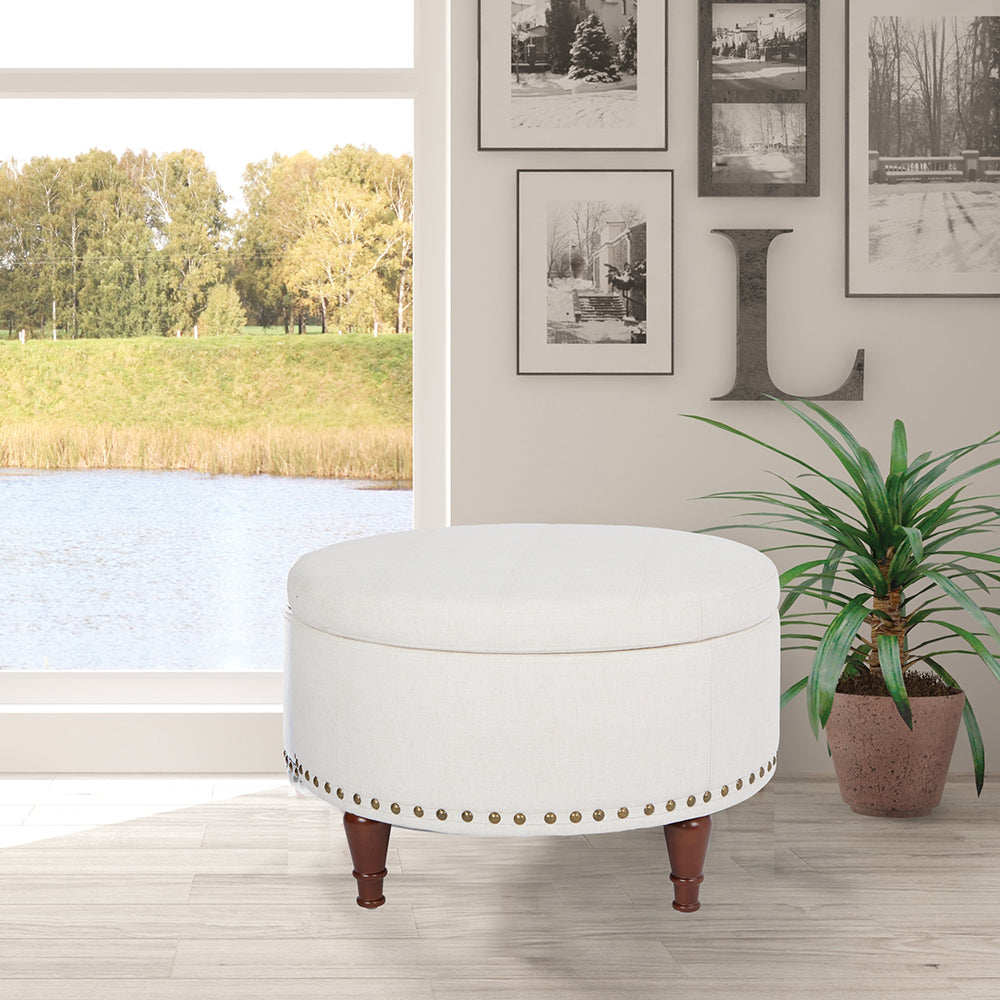 Alloway Storage Ottoman - Linen