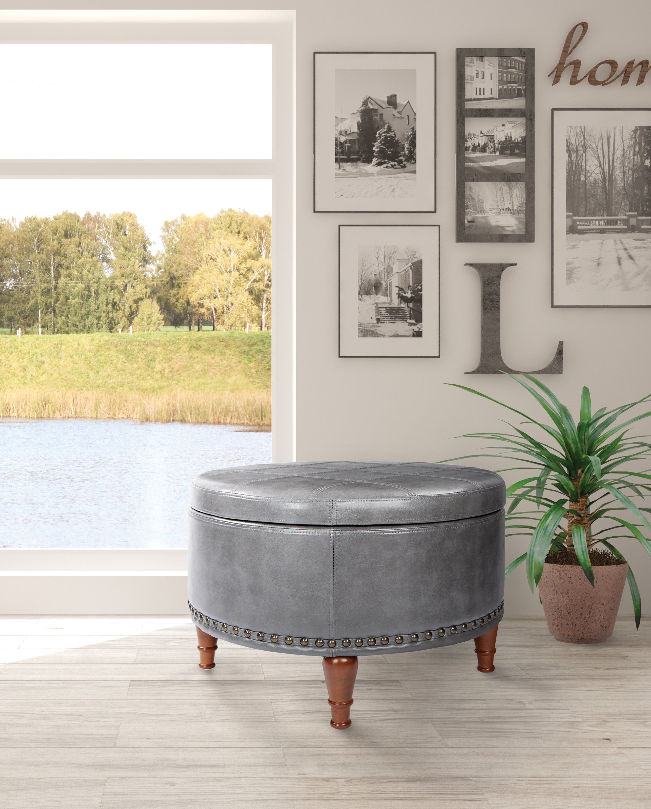 Alloway Storage Ottoman - Pewter
