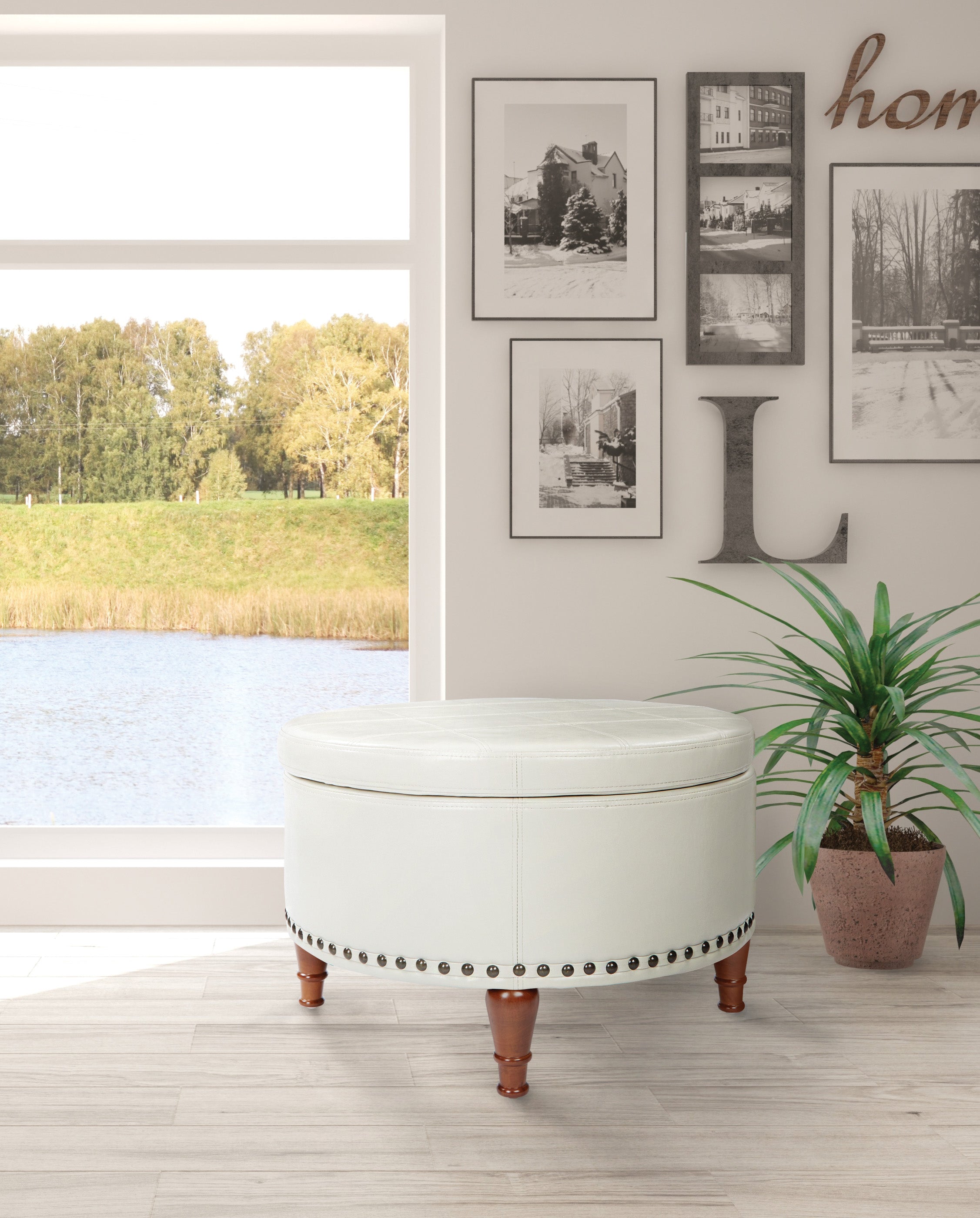 Alloway Storage Ottoman - Cream
