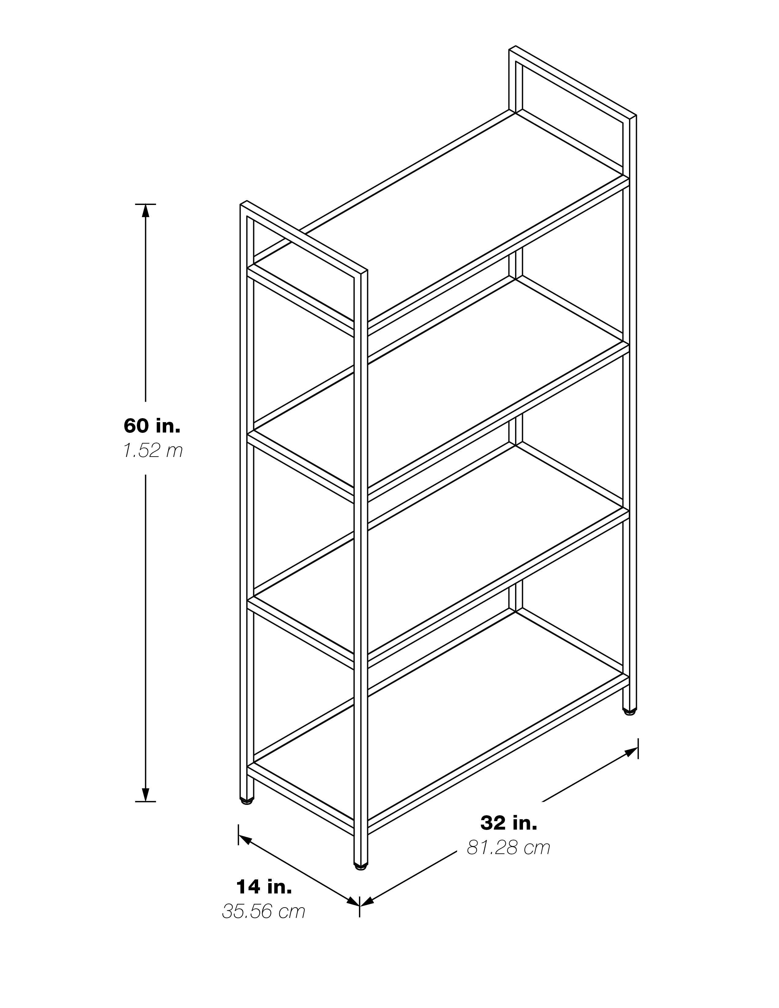 Alios Bookcase - White/Gold