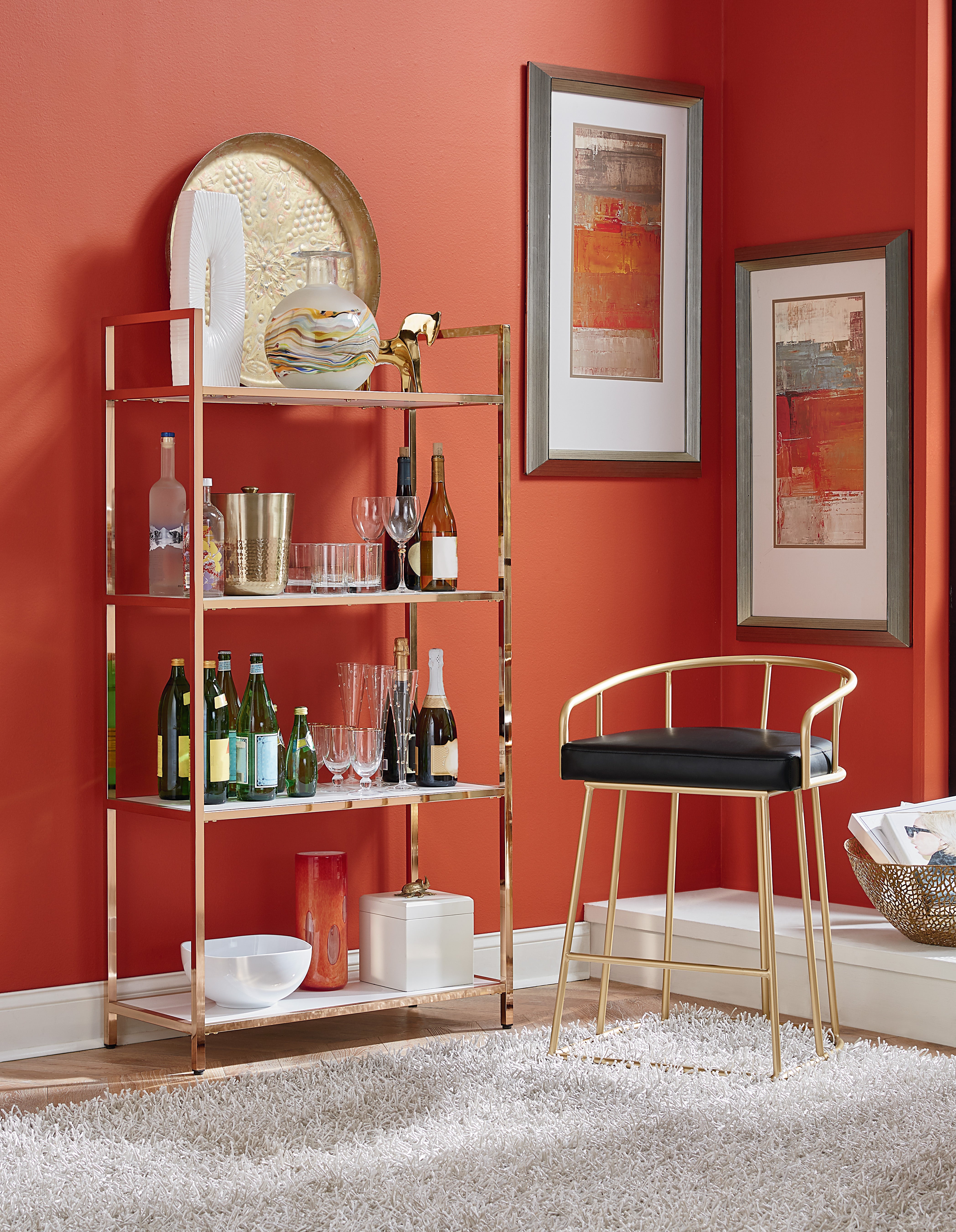 Alios Bookcase - White/Gold