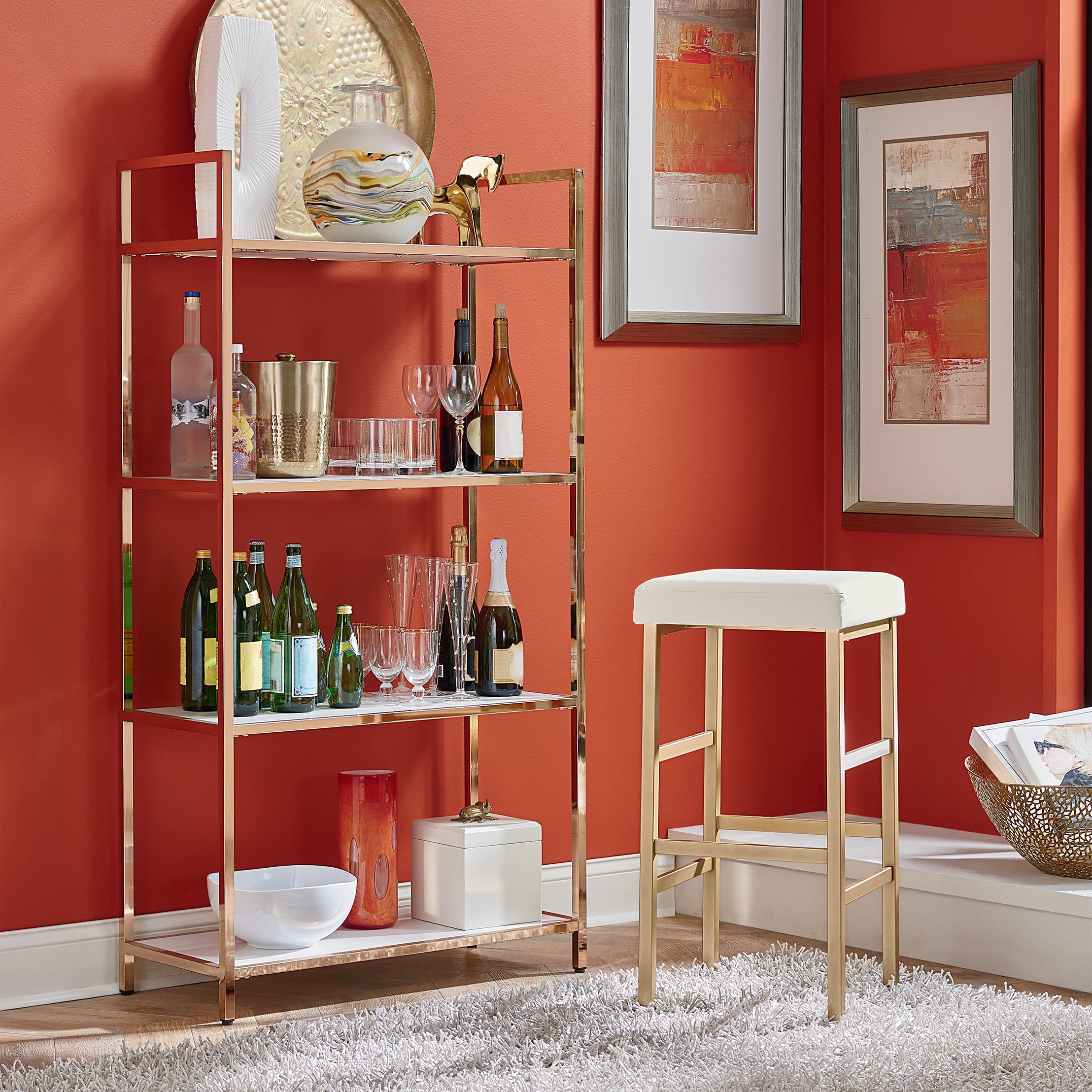 Alios Bookcase - White/Gold