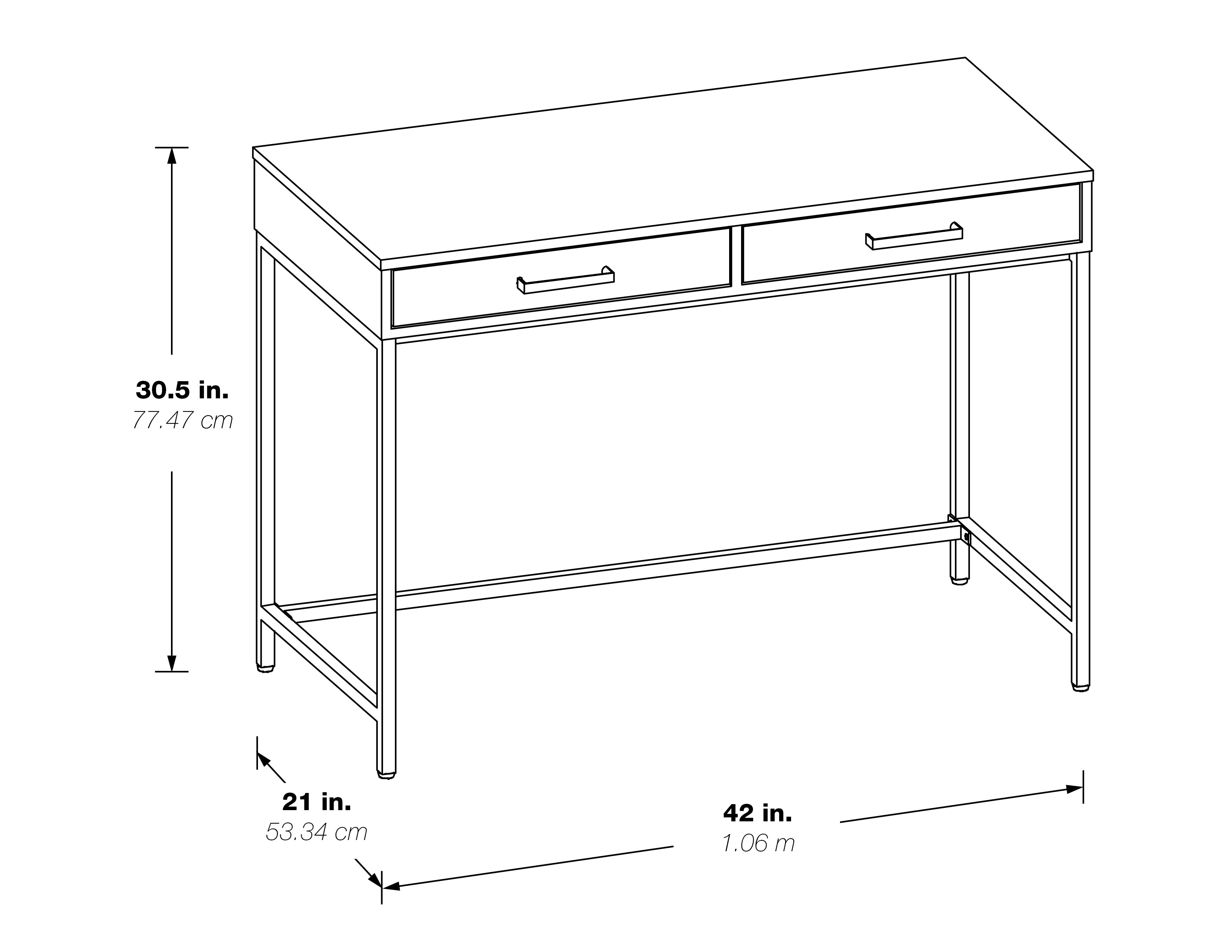 Alios Black Desk - Black/Gold