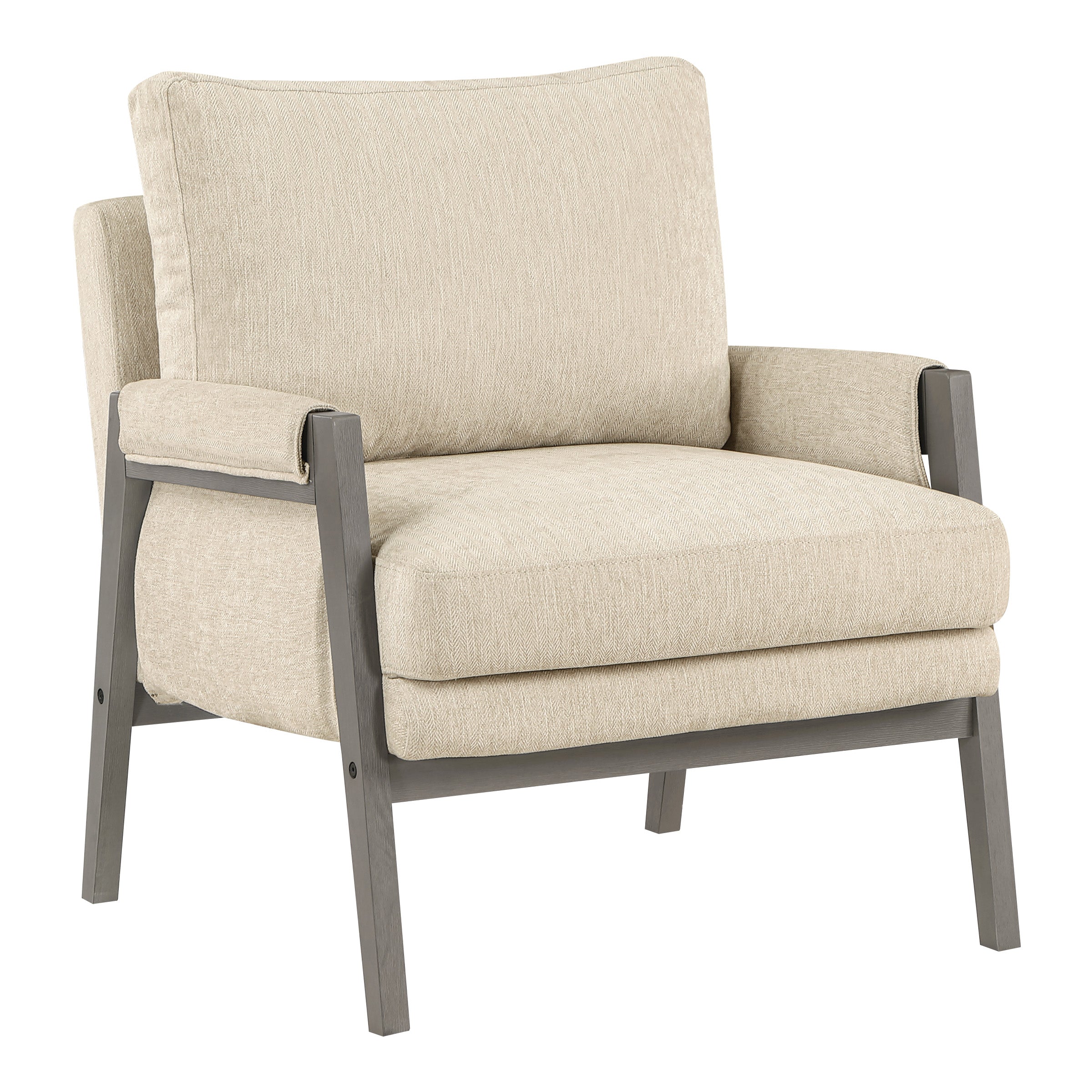Amari Wood Frame Armchair - Linen